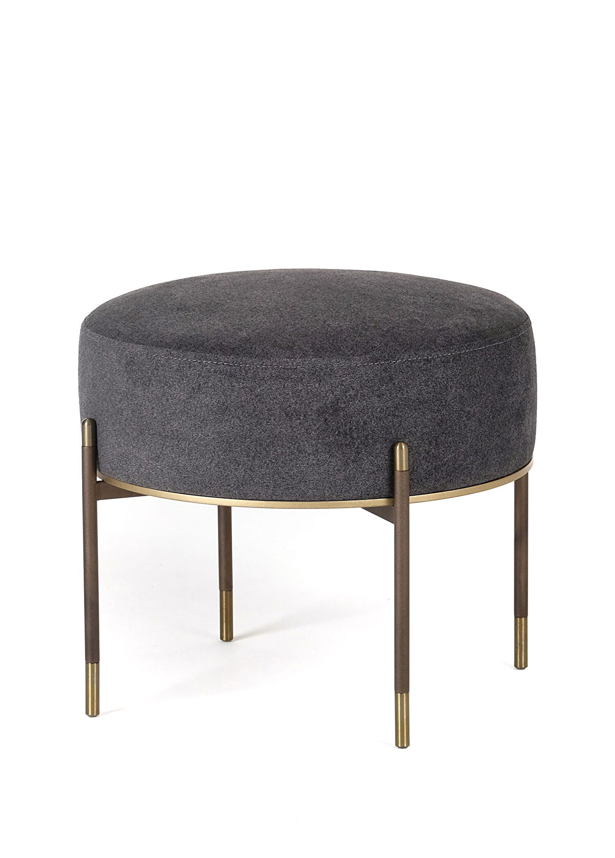 Sürton Kirit Antrasit Metal Ayaklı Ottoman Puf - 1