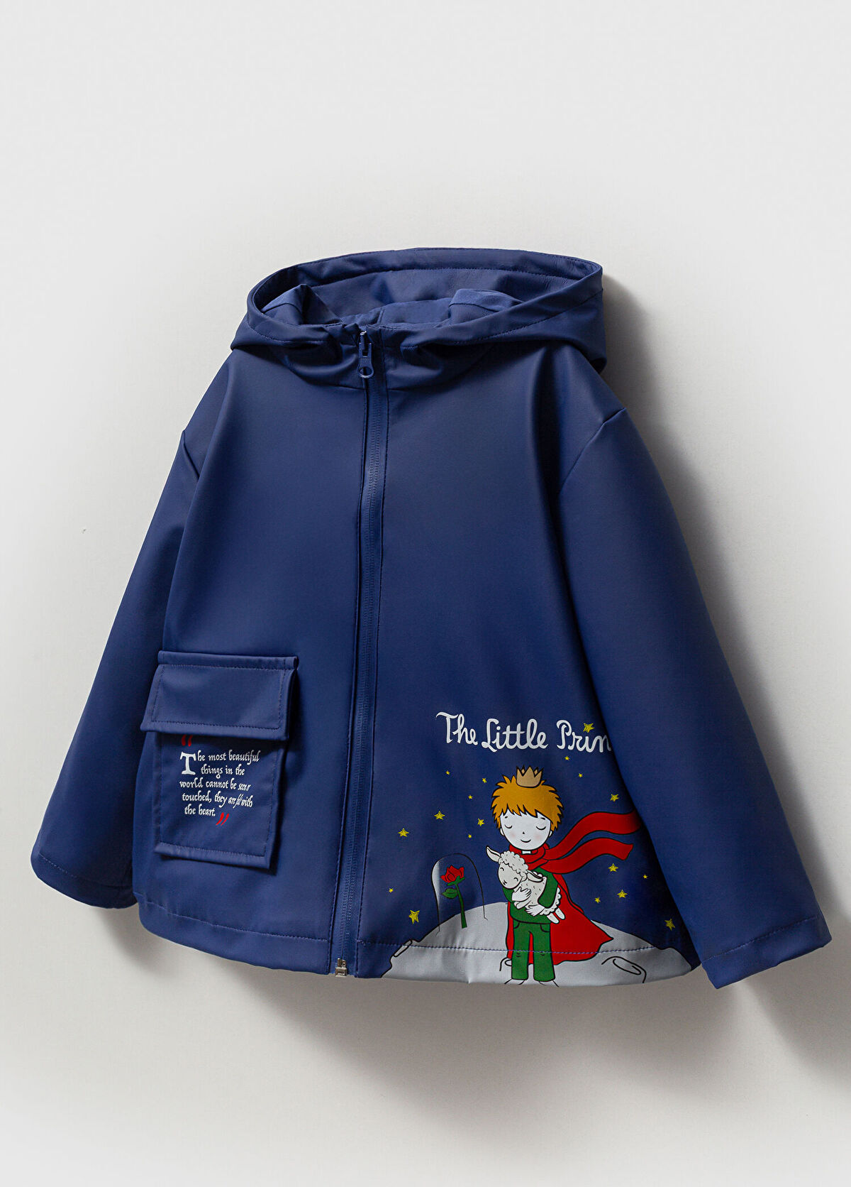 Küçük Prens Baskılı Kauçuk Su Geçirmez Pamuk Astarlı Erkek Çocuk Yağmurluk - Görsel 4