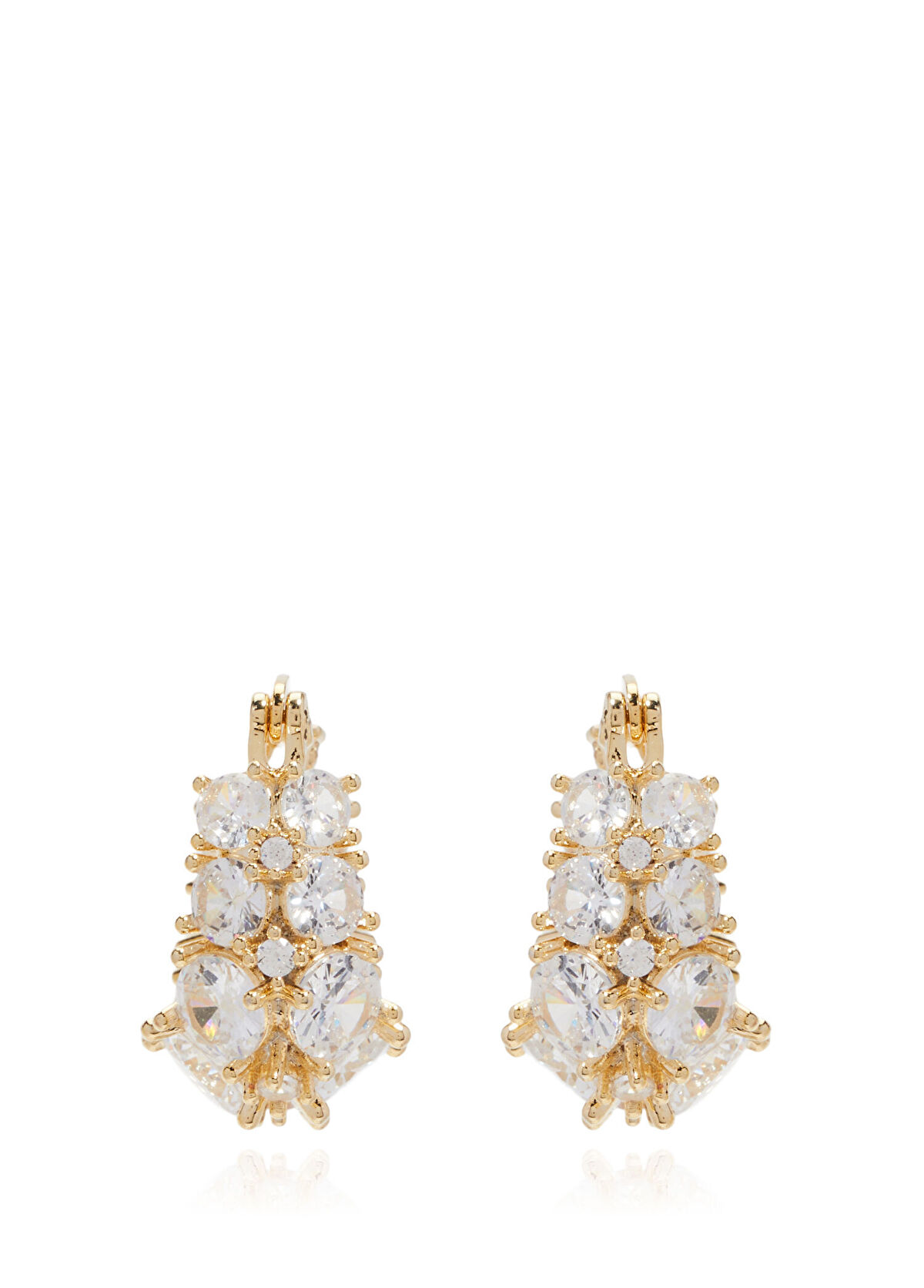 Gold Kadın Taşlı Küpe - Görsel 4