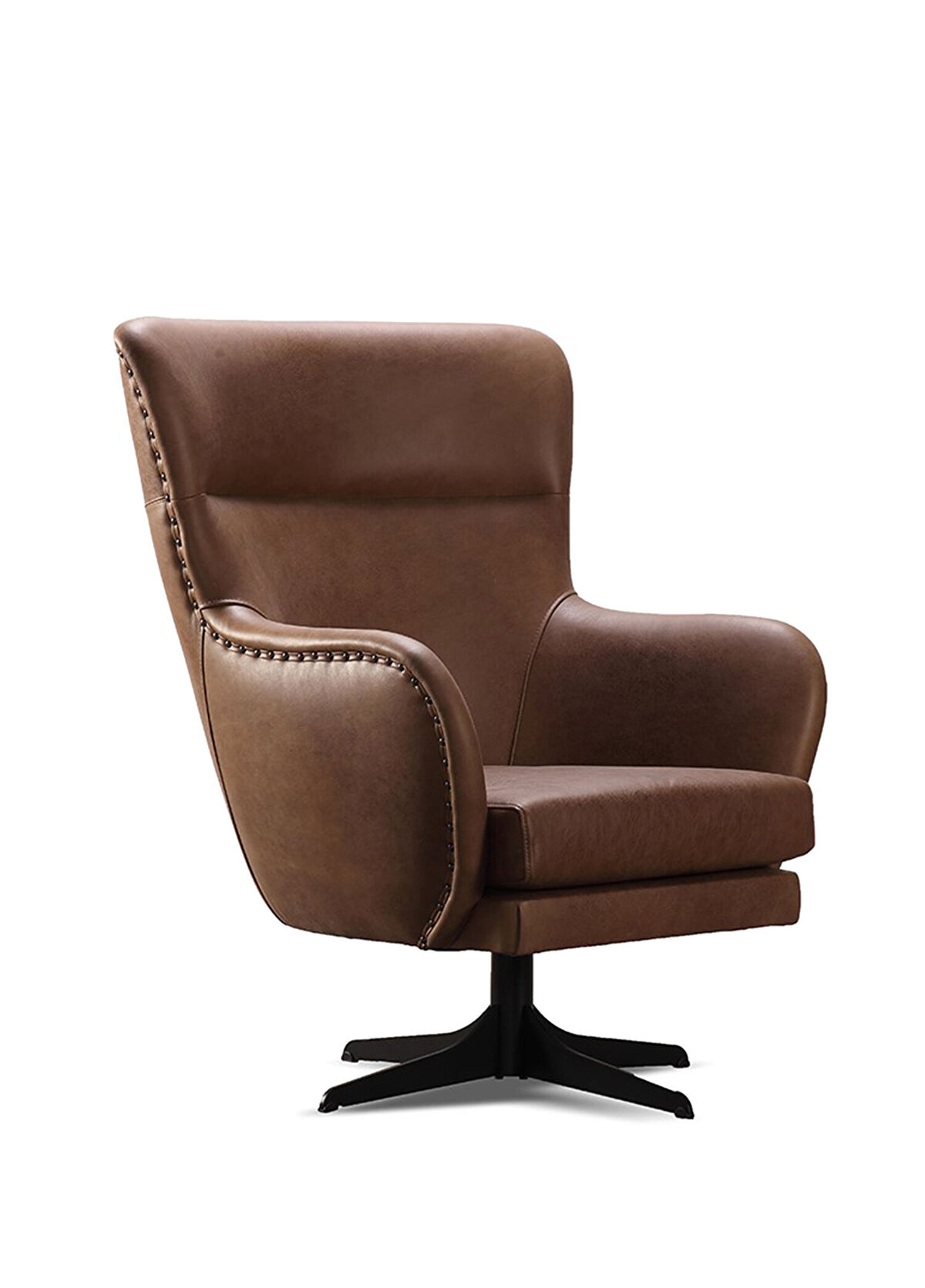 Estetik Decor Finch Camel Deri Tekli Koltuk - 1