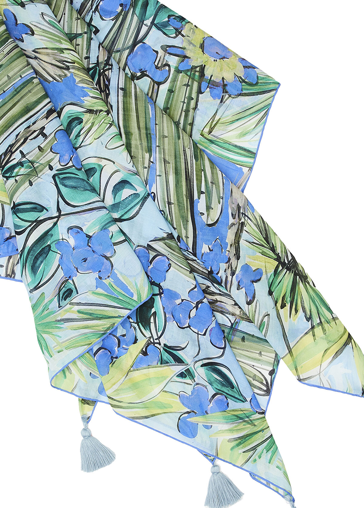 Beymen Club Mavi Botanik Desenli Kadın Şal - 3