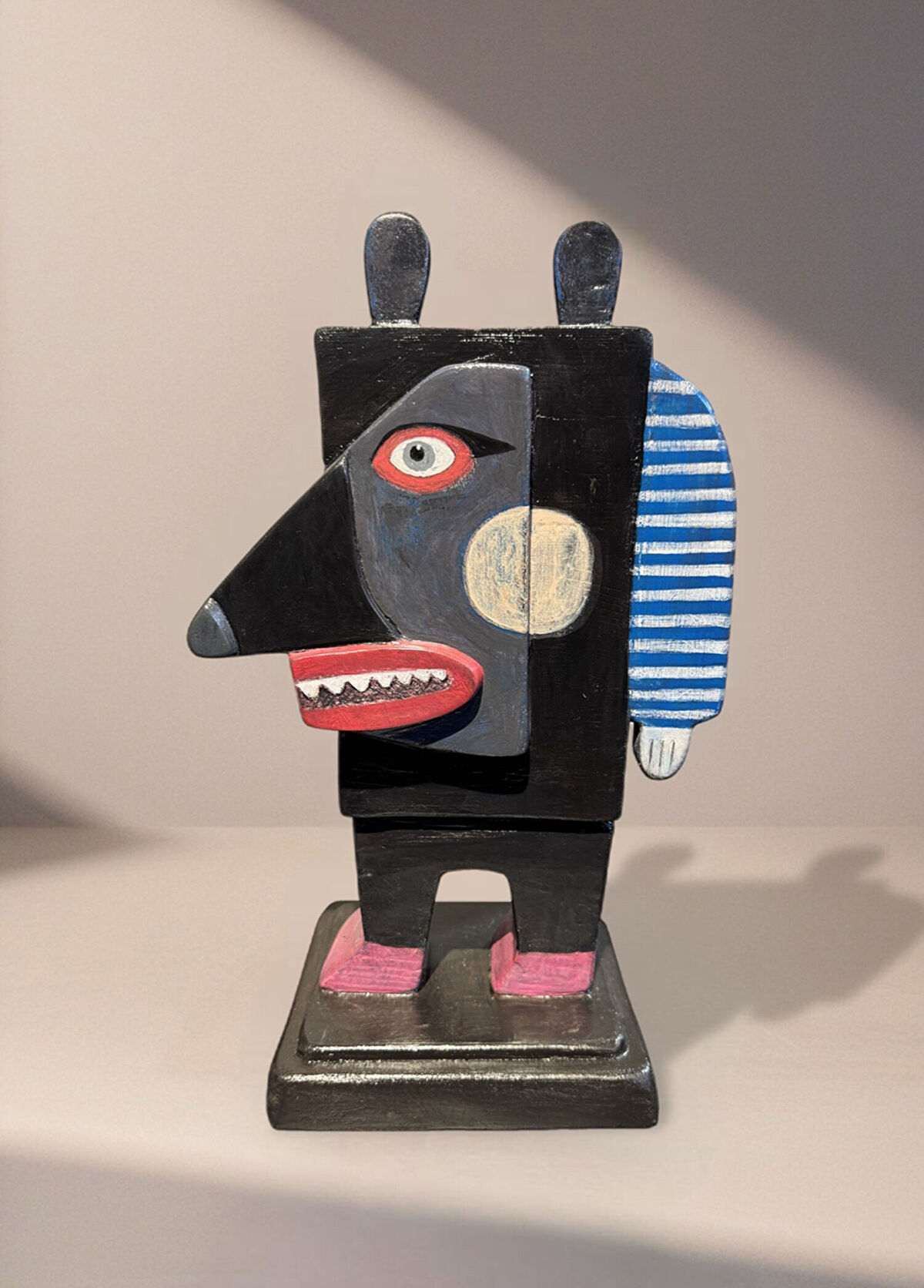 Red Art Istanbul Tarkan Güveli Acrylic Painted Wooden Metal Sculpture - 3