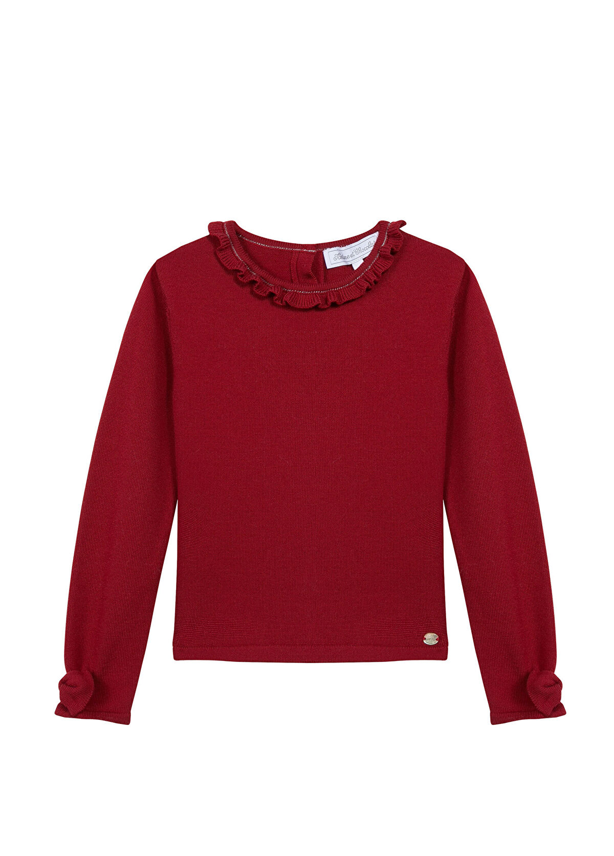 Tartine Et Chocolat Red Wool Long Sleeve Girl Sweater - 1