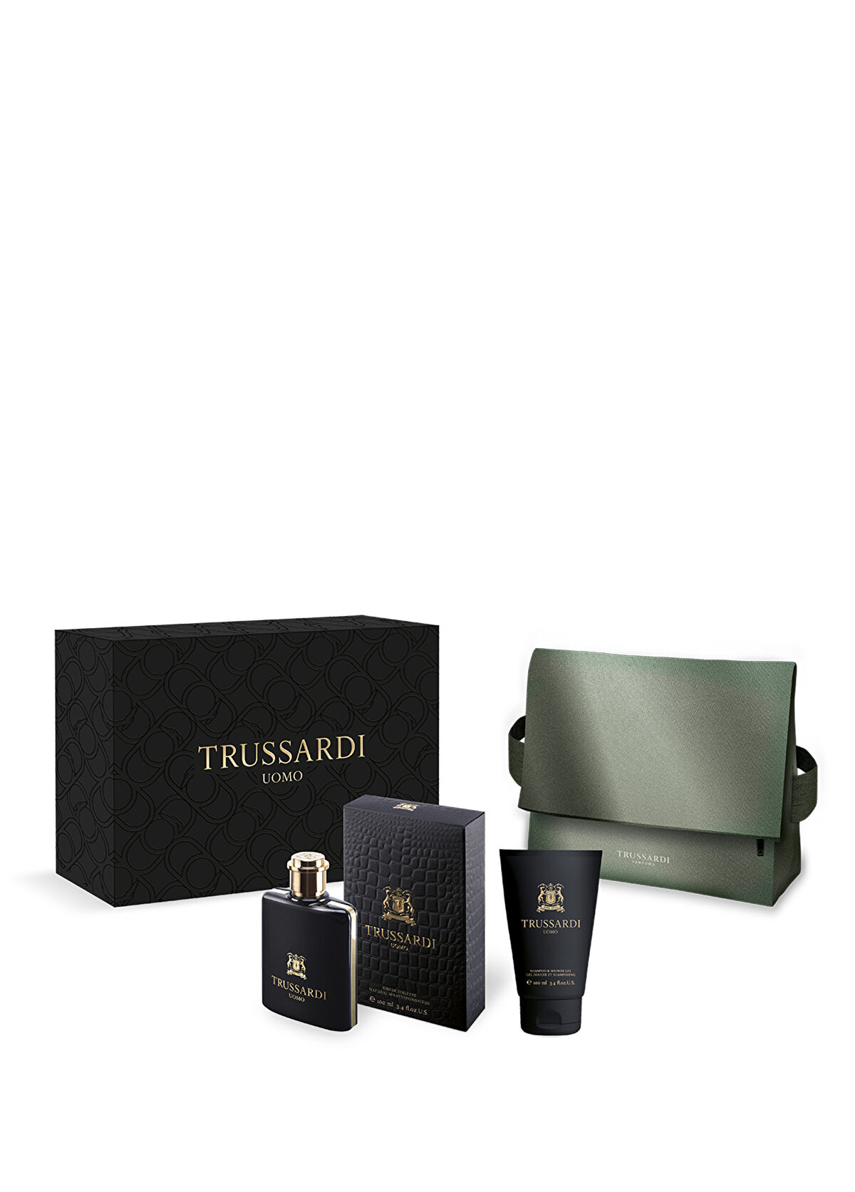 Trussardi Uomo Urban Delux EDT 100 ml + SSG 100 ml + Beauty Bag Erkek Parfüm Seti - 1