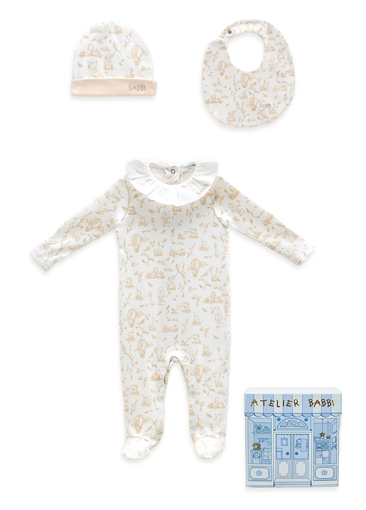 Atelier Babbi Bej 3lü Kız Bebek Yenidoğan Seti - 1