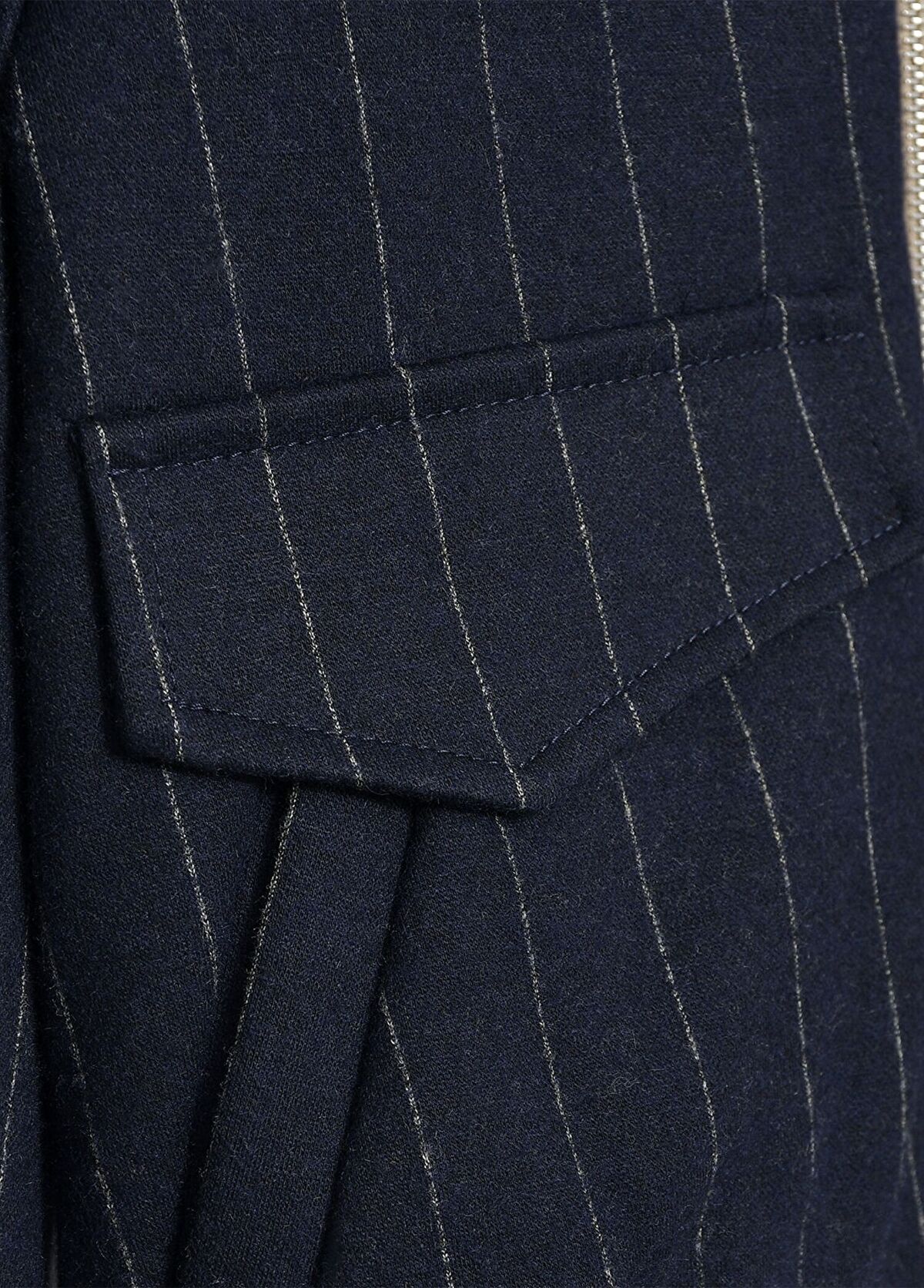 Lacivert Çizgili Erkek Çocuk Ceket - Görsel 4