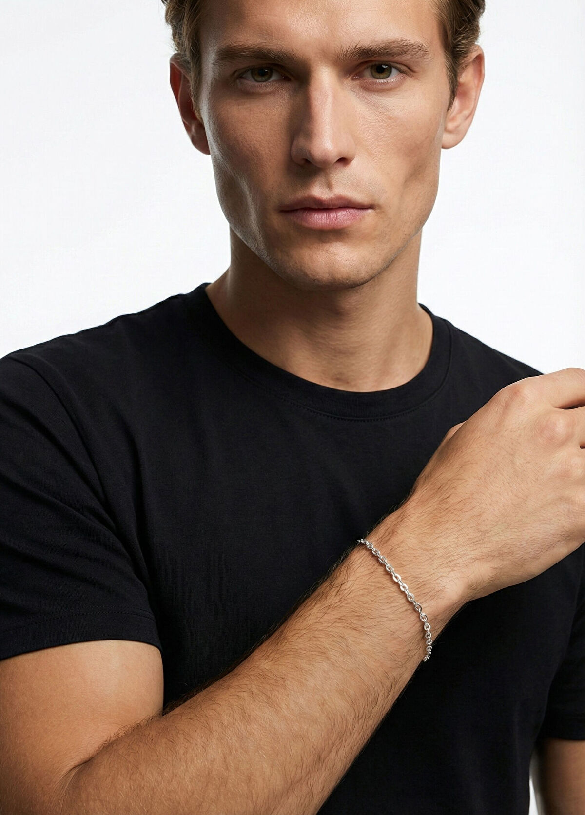 Kaplan Charm 925 Ayar Gümüş Palm Zincir Erkek Bileklik - Görsel 4