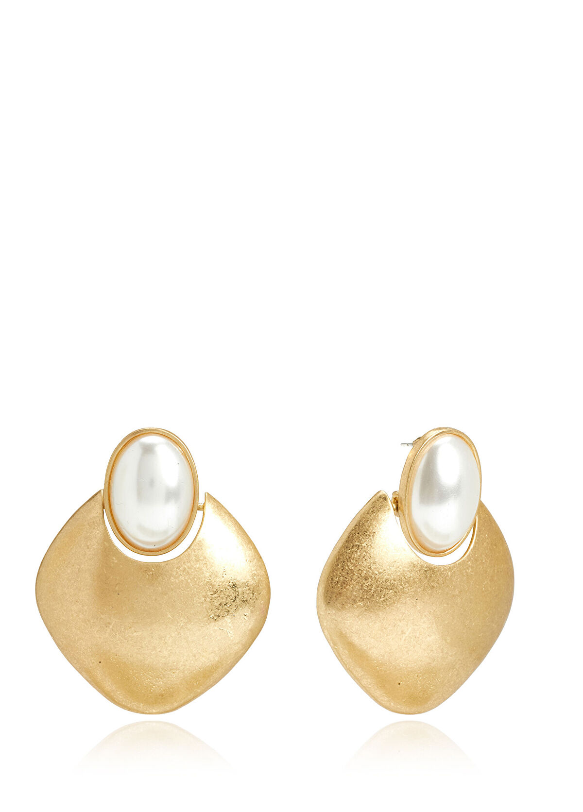 Beymen Club Women's Big Earrings With Pearl Details - 3