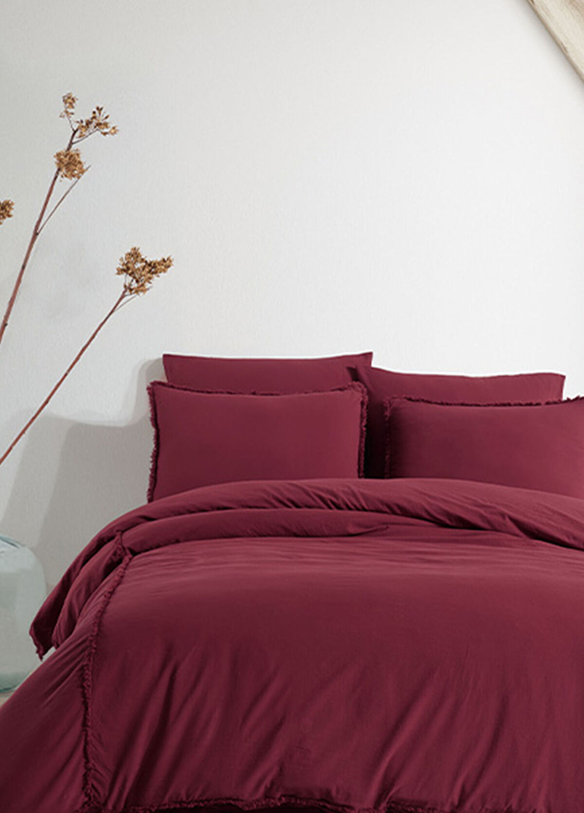 Buldan's Bürümcük Vişne Pamuklu Nevresim Takımı - 3