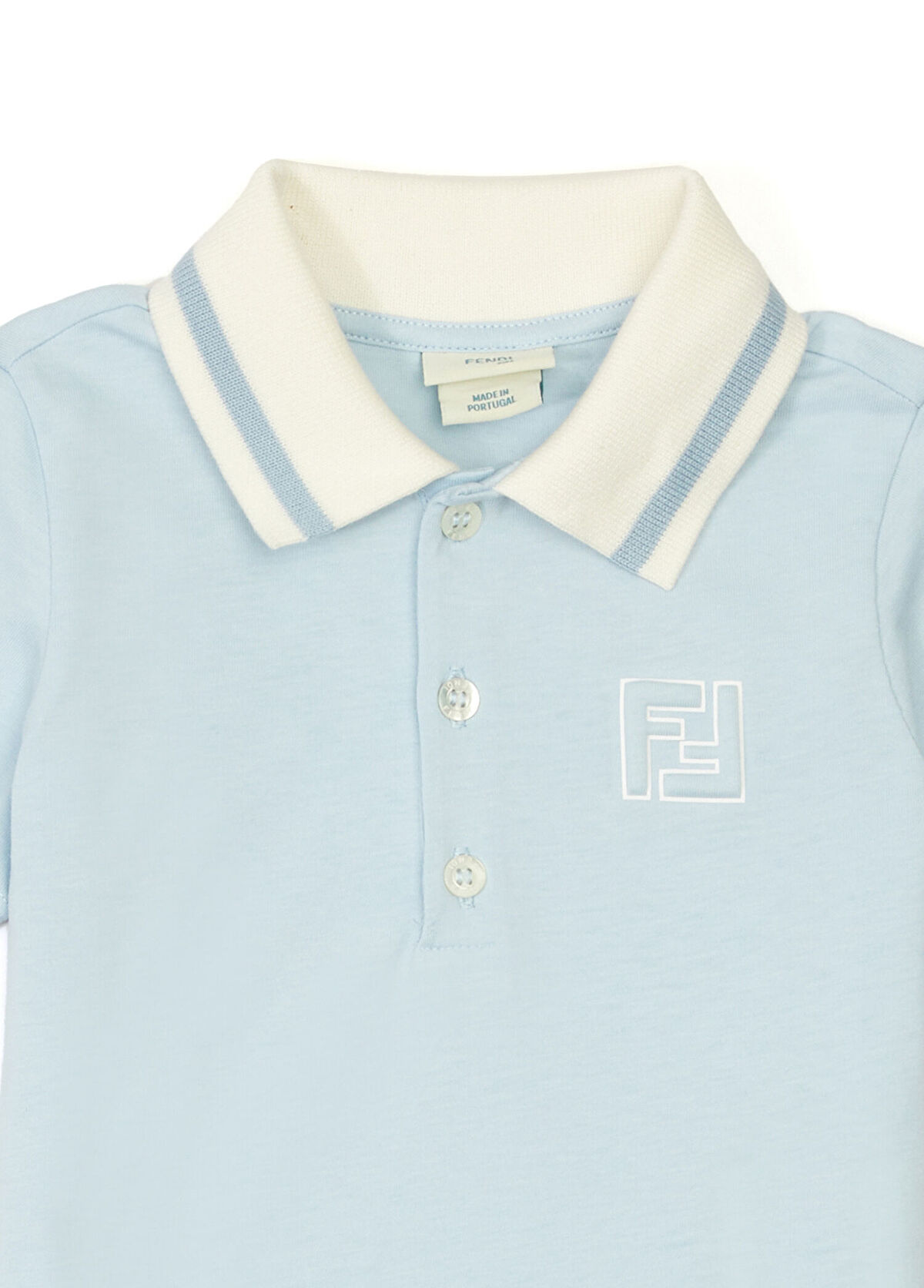 Fendi Light Blue Polo Neck Baby Boy T-Shirt - 3