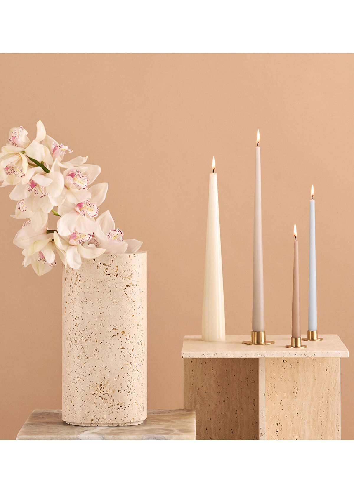 Ester&Erik Parlak Pembe Altın Metal 2'li Mumluk - 3