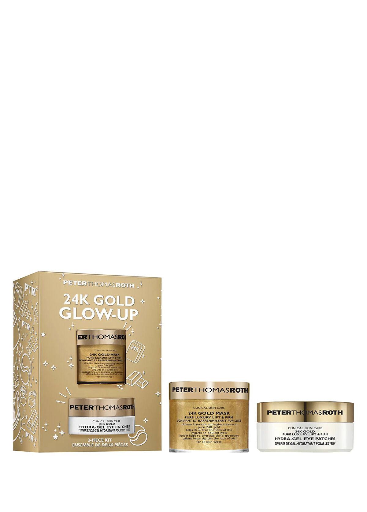 Peter Thomas Roth 24K Gold Glow-Up Aydınlatıcı Sıkışlaştırıcı Maske 50 ml ve Jel Göz Pedi 2'li Set - 1