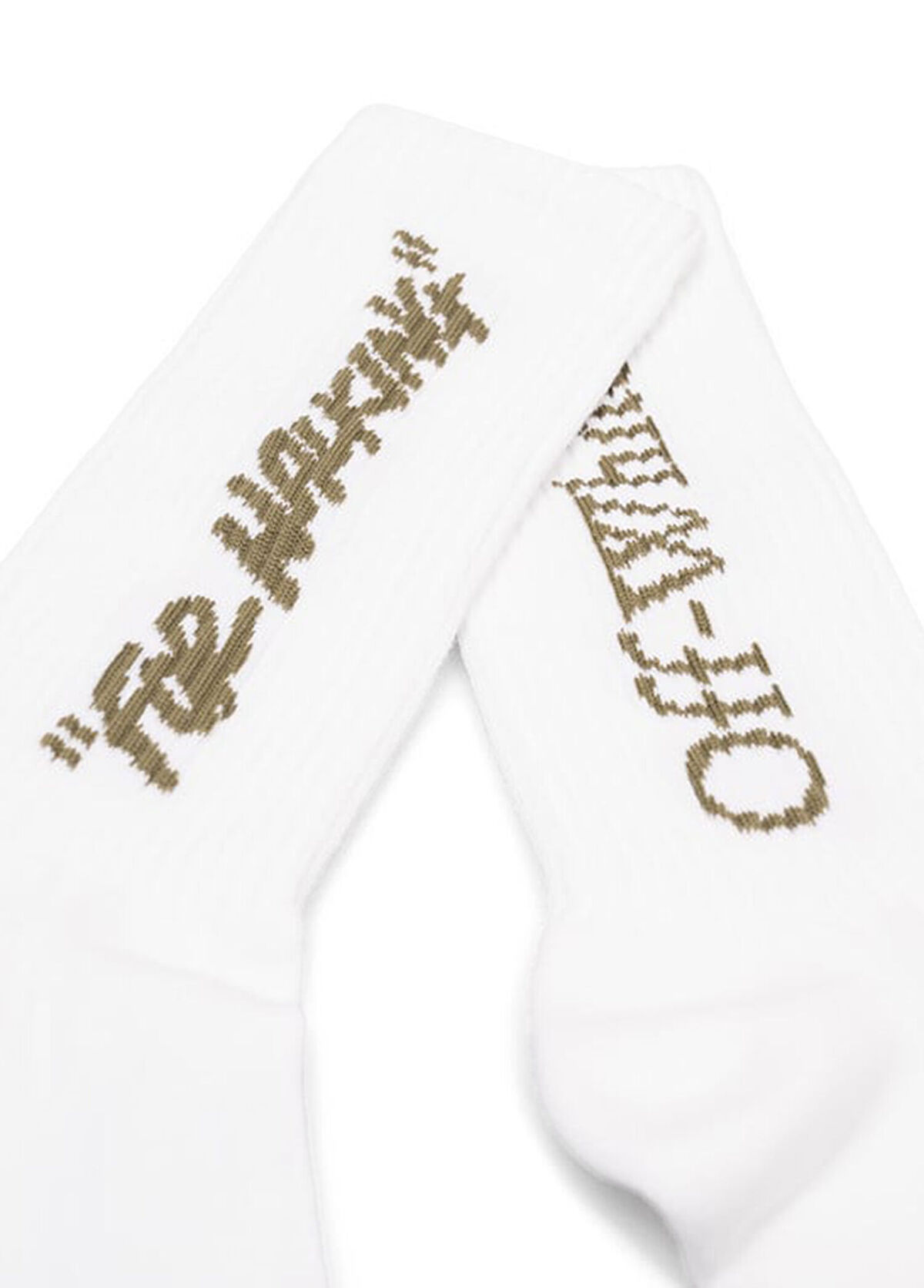Off-White Haki Beyaz Erkek Çorap - 3