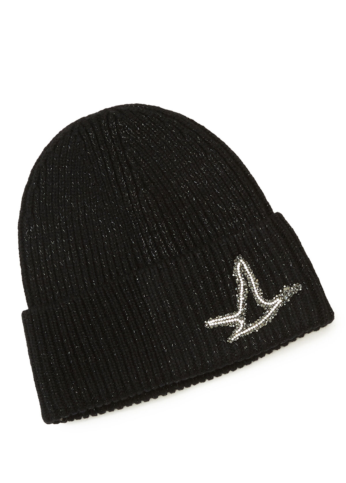 Beymen Club Black Glitter Women's Wool Knit Beanie - 3