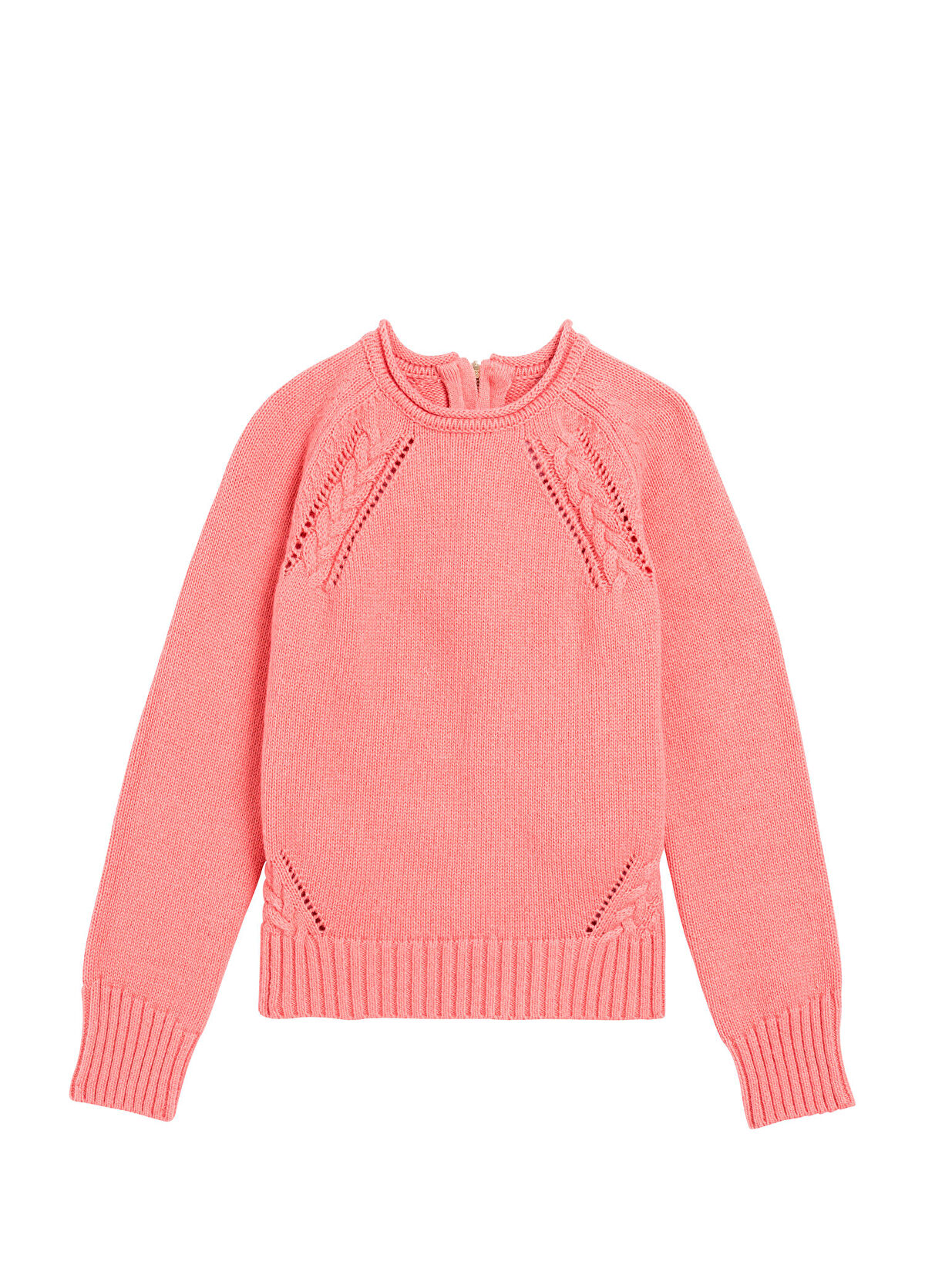 Tartine Et Chocolat Dark Pink Braid Detailed Girl's Sweater - 1