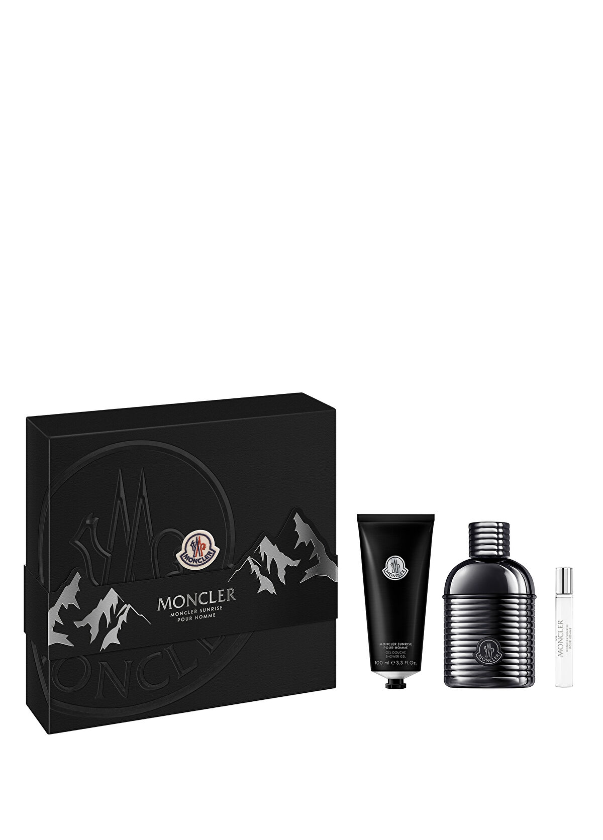 Moncler Sunrise Pour Homme EDP 100 ml + Shower Gel 100 ml + Spray 7,5 ml Erkek Parfüm Seti - 1