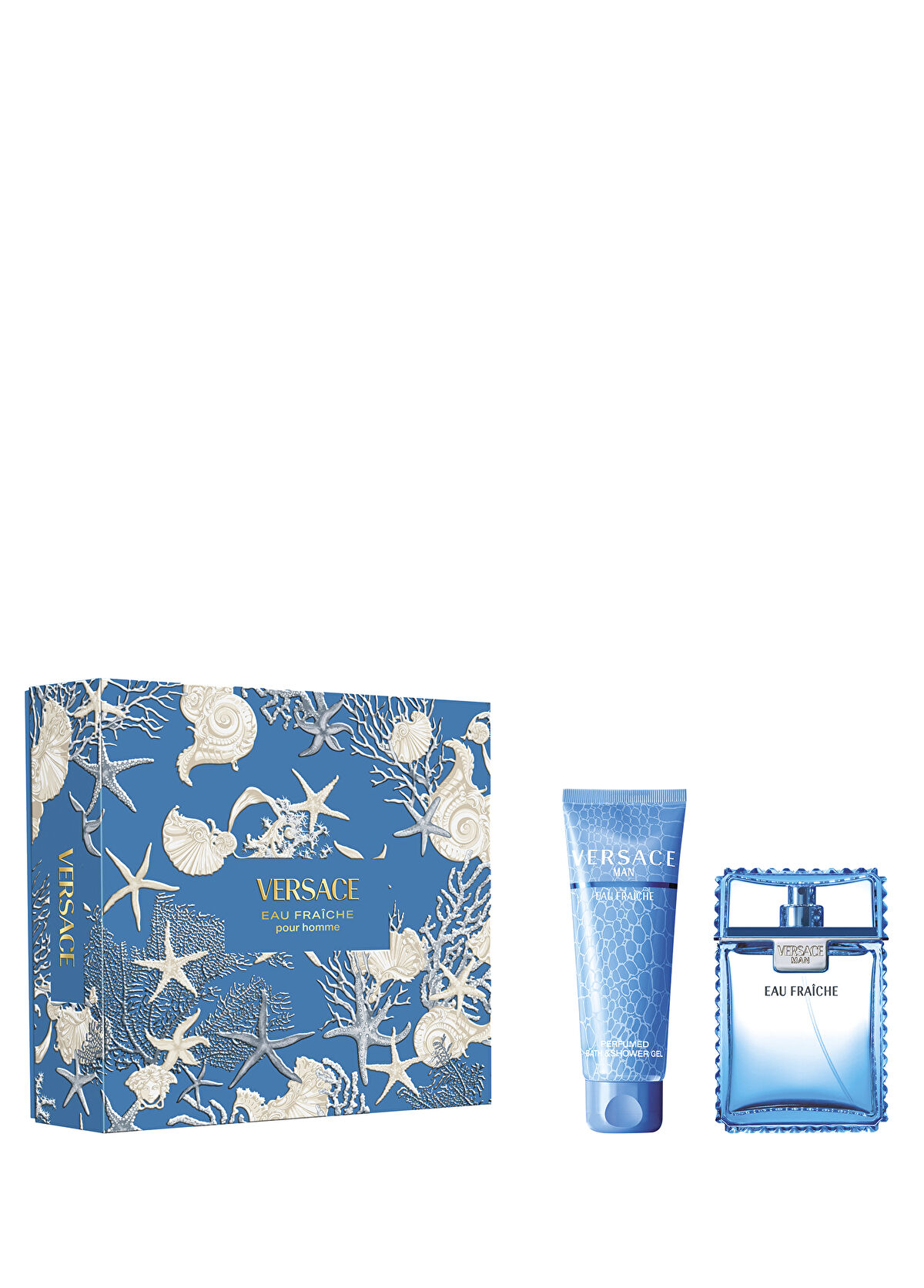 Versace Eau Fraiche EDT 100ML Perfume + 150 ml Shower Gel Men's Perfume Set - 1