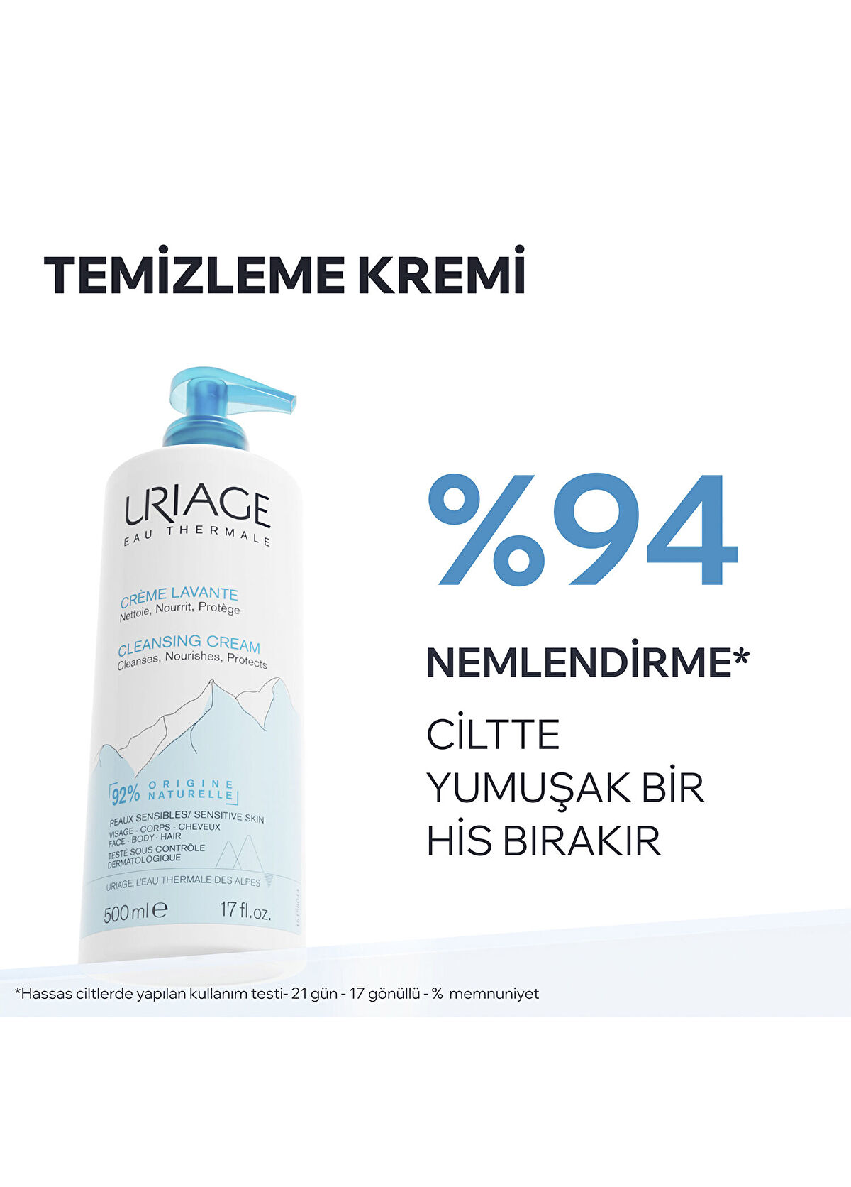 Uriage Hygiene Face and Body Cleansing Cream 1 lt - 3
