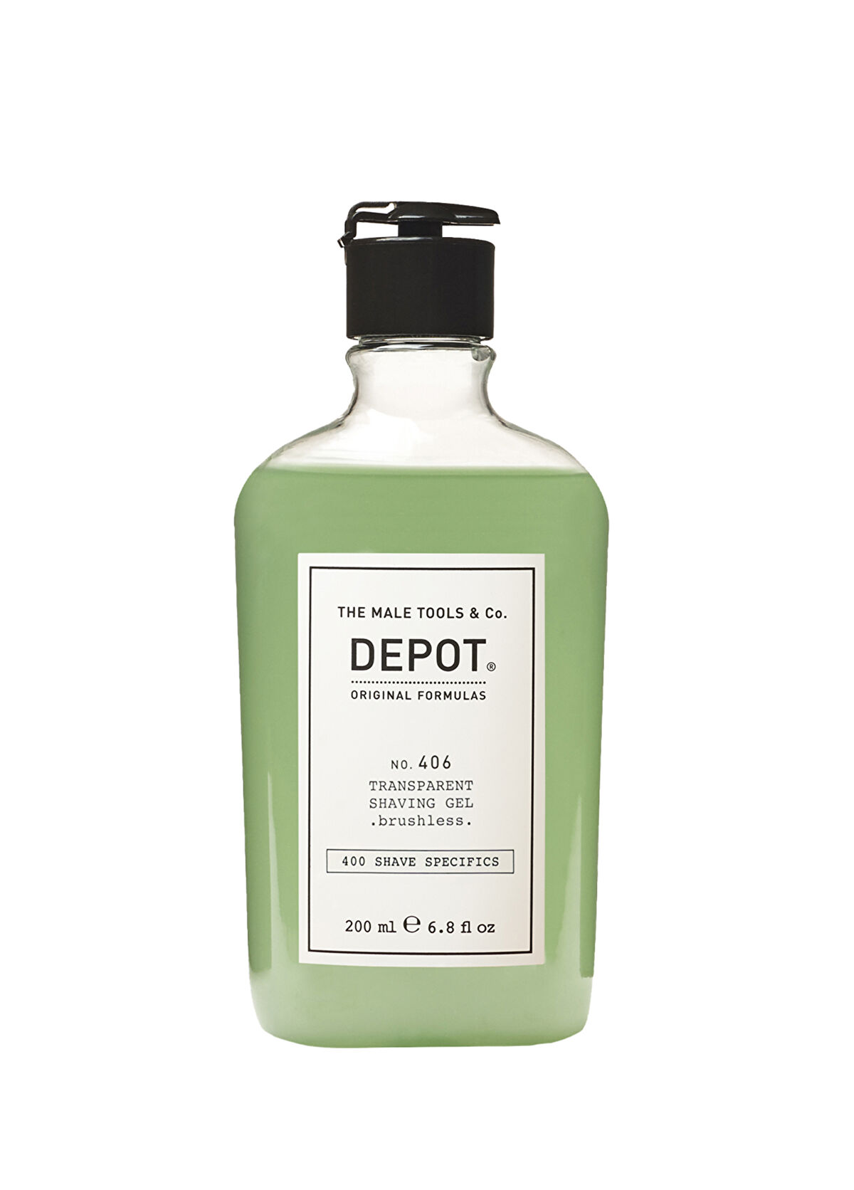 Depot No. 406 Transparent Shaving Gel Brushless Nemlendirici Tıraş Jeli 200 ml - 1