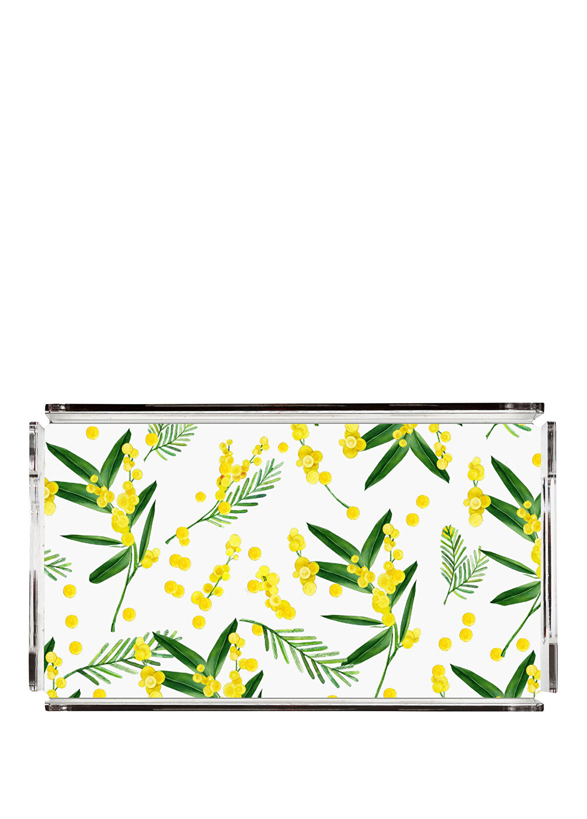 Fern&Co Fleur De Mimosa Collection Renkli Akrilik Büyük Boy Tepsi 23 x 40 cm - 1