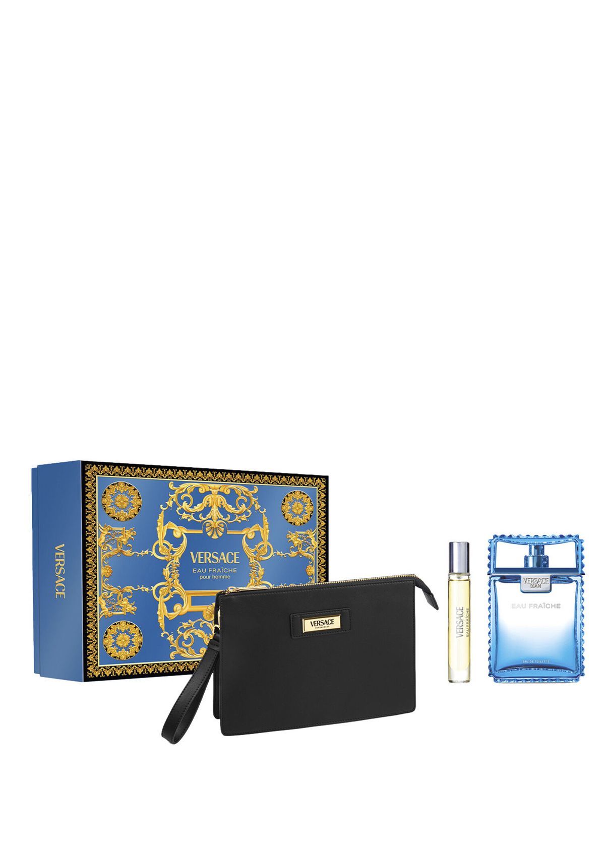 Versace Eau Fraiche EDT 100 ml Perfume + Travel Size 10 ml + Men's Perfume Set in Bag - 1