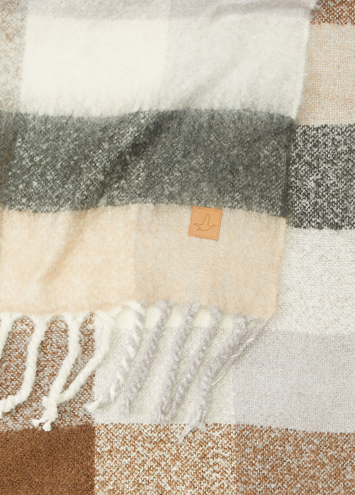 Beymen Club Coffee Gray Plaid Women's Scarf - 3