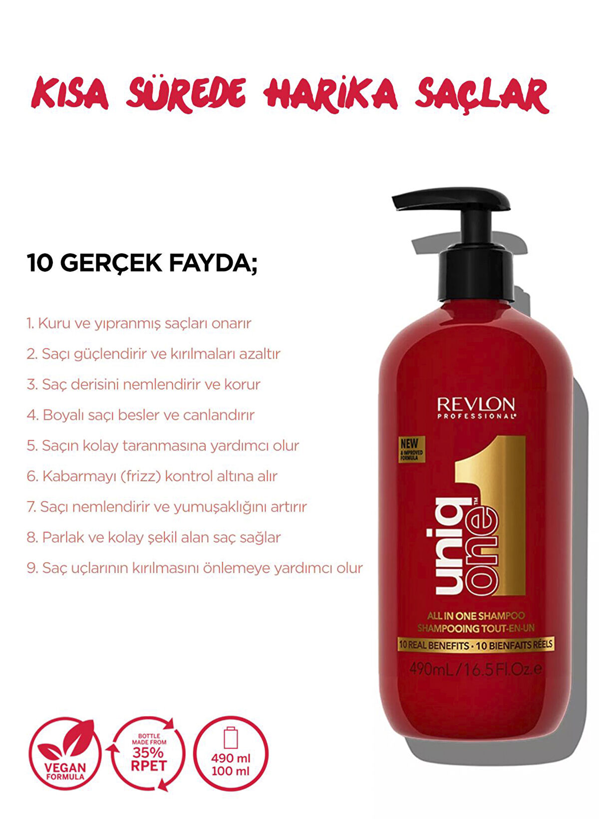 Revlon UniqOne Besleyici Onarıcı Şampuan 490 ml - 3