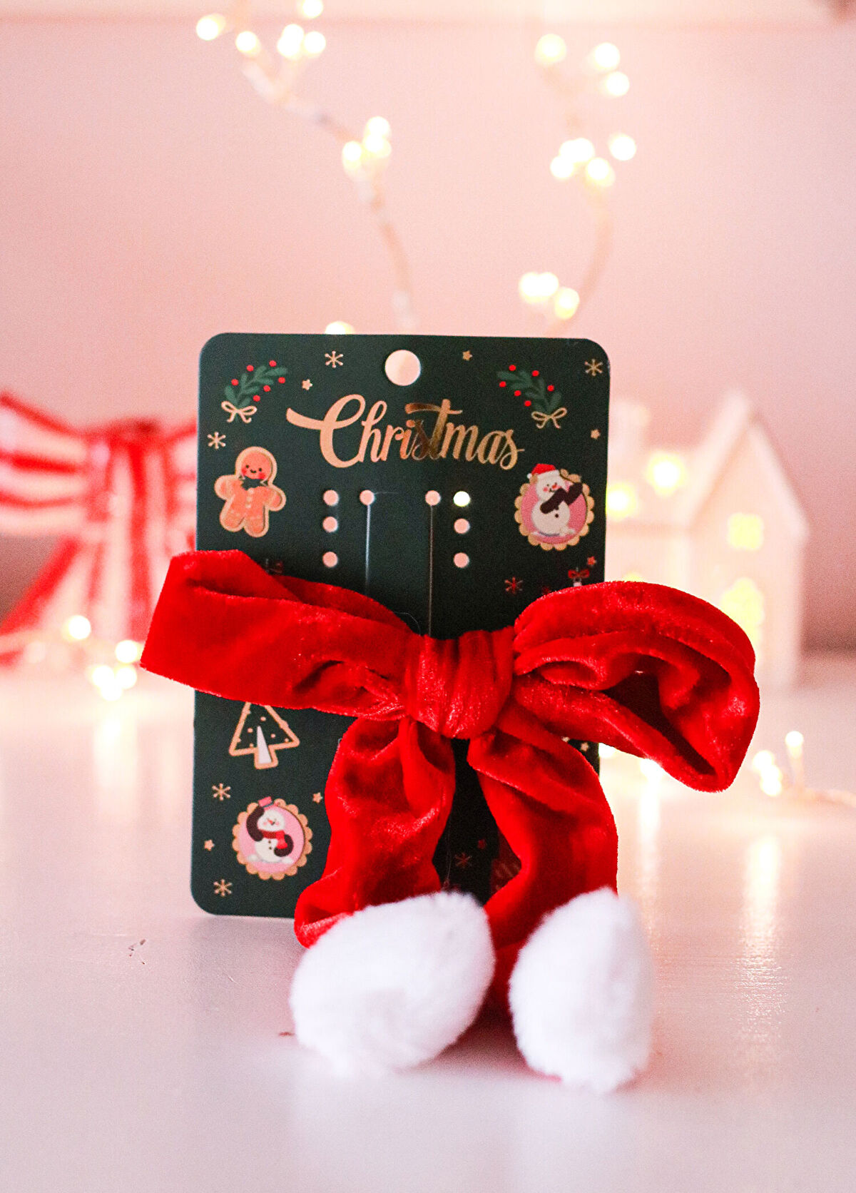 Mini & Kids Christmas Velvet Bow Girl Clip Clasp - 3