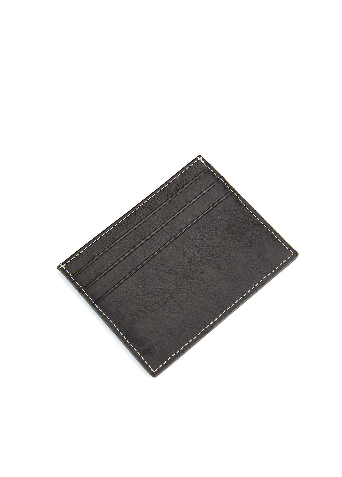 Beymen Club Black Contrast Stitched Men's Leather Business Card Holder - 3