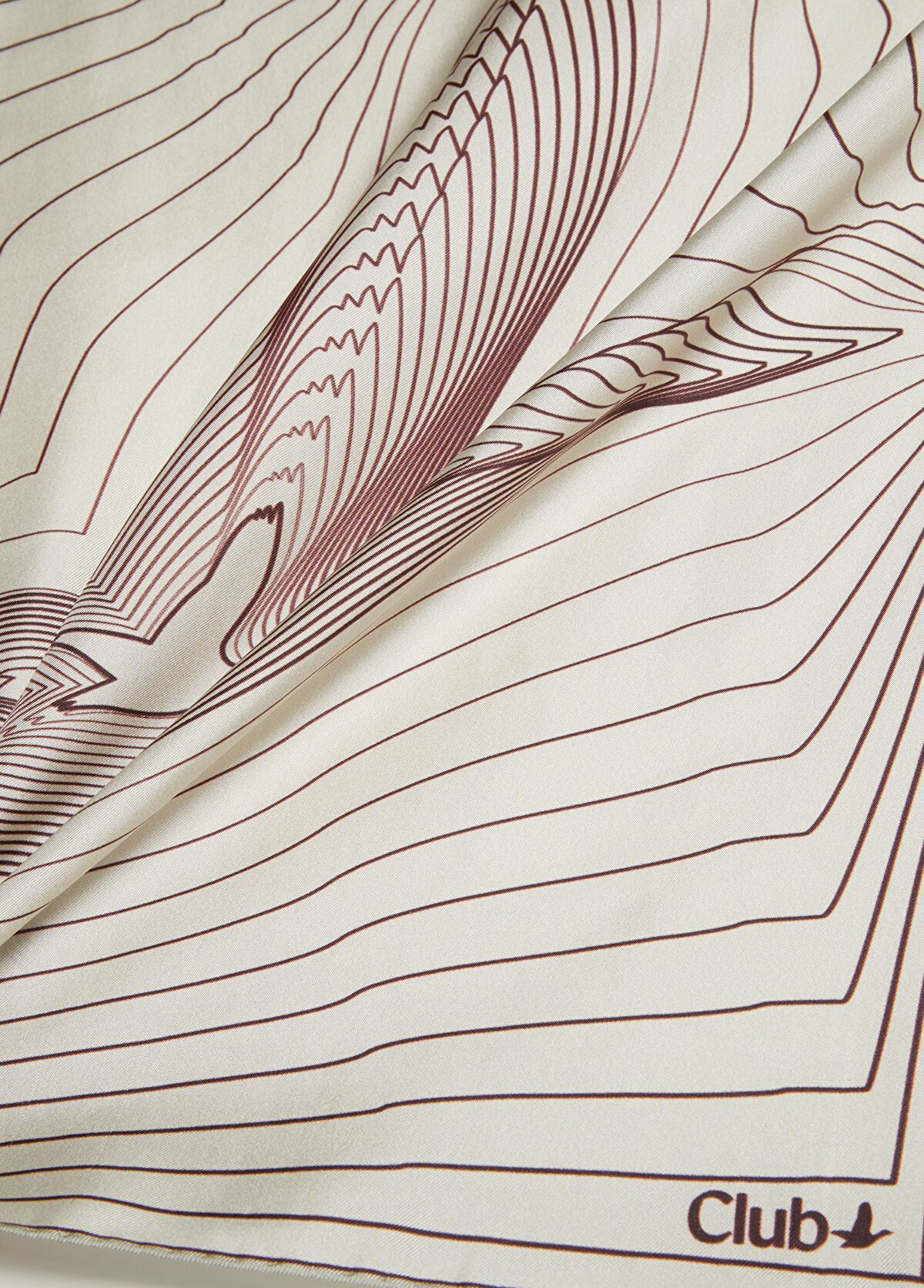 Beymen Club Beige Striped Logo Silk Scarf - 3