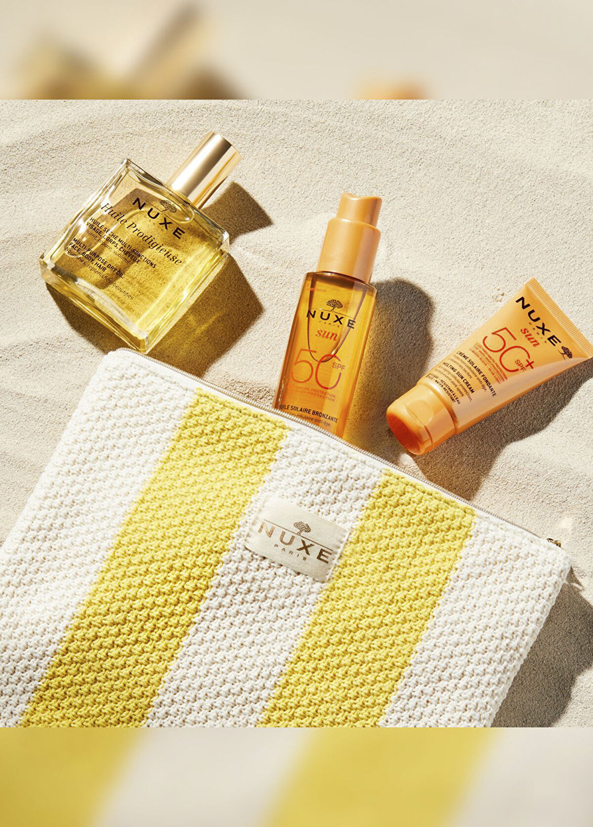 Nuxe Sun Huile Body Oil 150 ml + Sun Huile 50 ml + Huile Prodigieuse Dry Oil 50 ml + Bag Sun Travel Set - 3