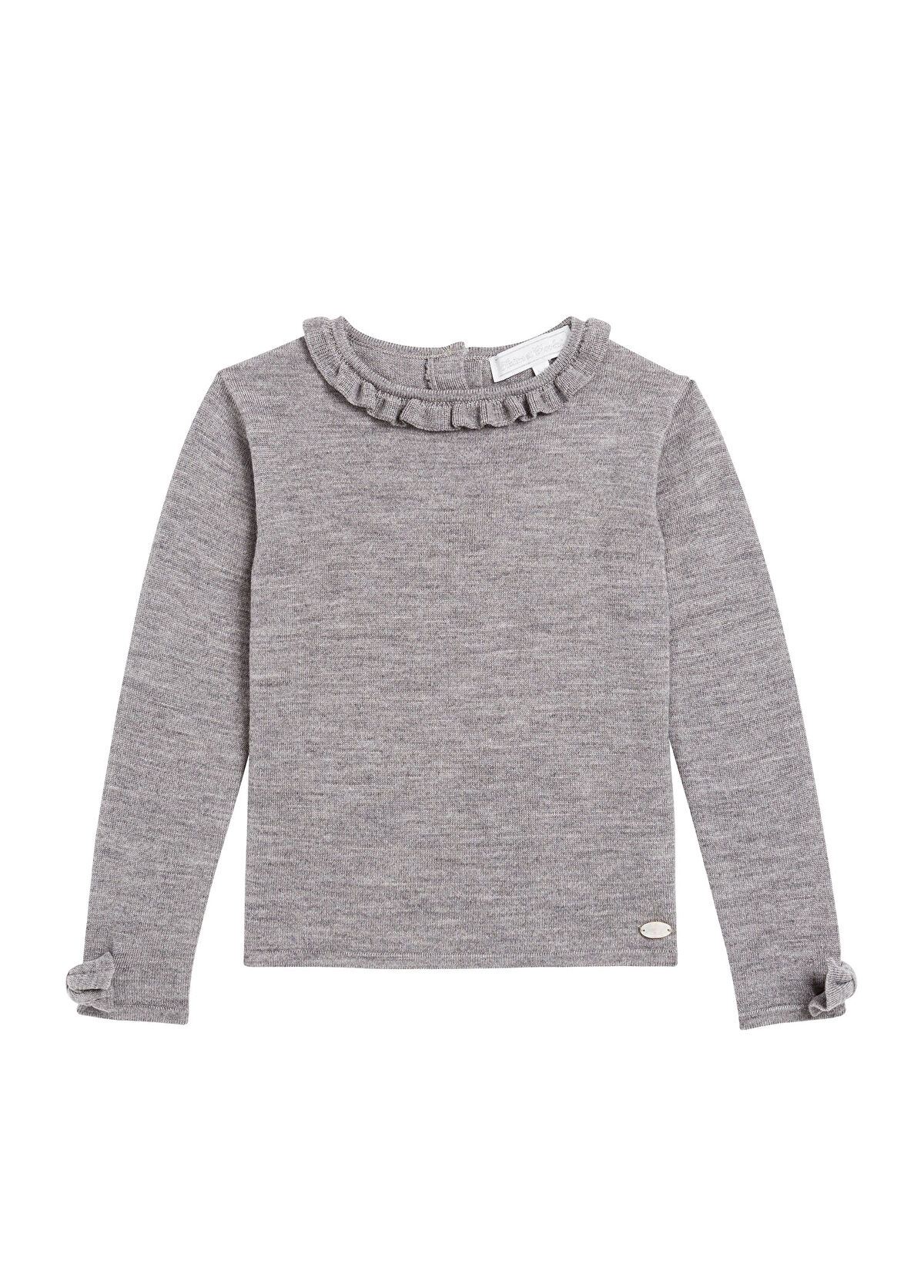 Tartine Et Chocolat Grey Wool Crew Neck Girl Sweater - 1