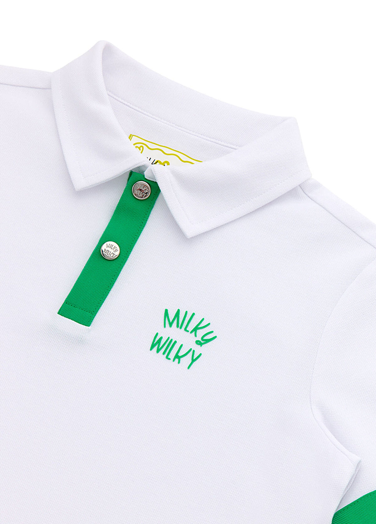 Milky Wilky Garden White Polo Collar Short Sleeve Boy's T-shirt - 3