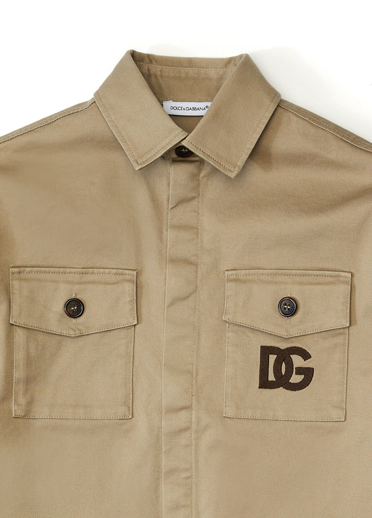 Dolce&Gabbana Bej Logo Detaylı Erkek Çocuk Gömlek - 3