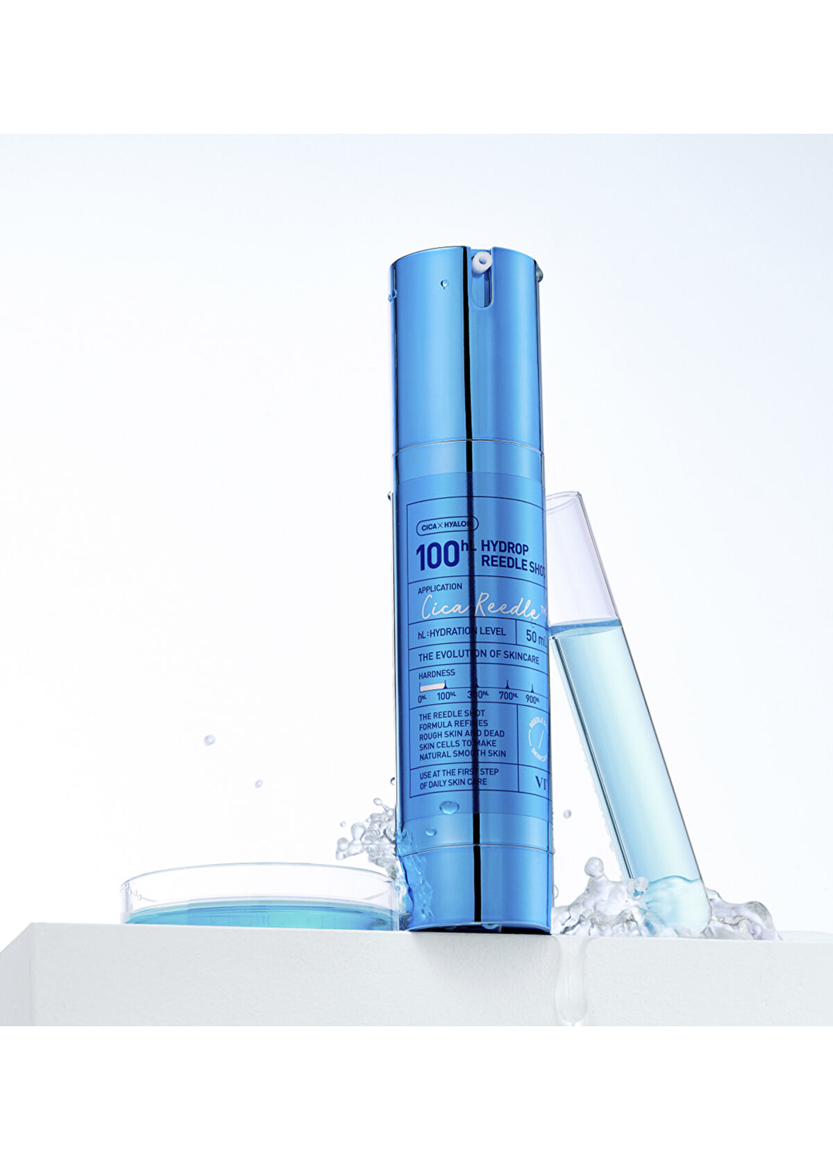 VT Cosmetics Hydrop Reedle Shot 100 Yoğun Nemlendirici Hyaluronik Asitli Mikro Bakım Ampulü Cilt Serumu 50 ml - 3