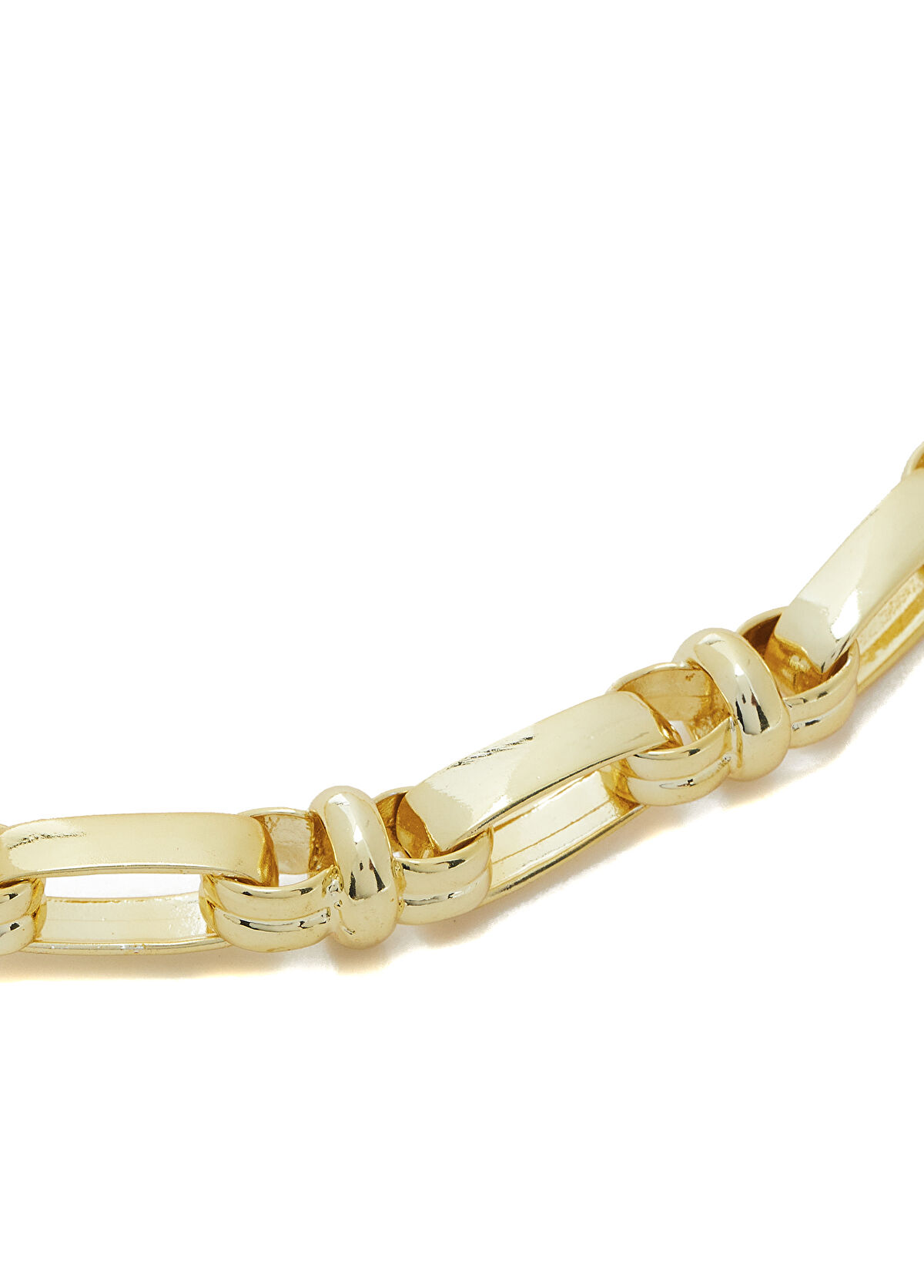 Beymen Club Gold Oval Plate Shaped Womens Necklace - 3