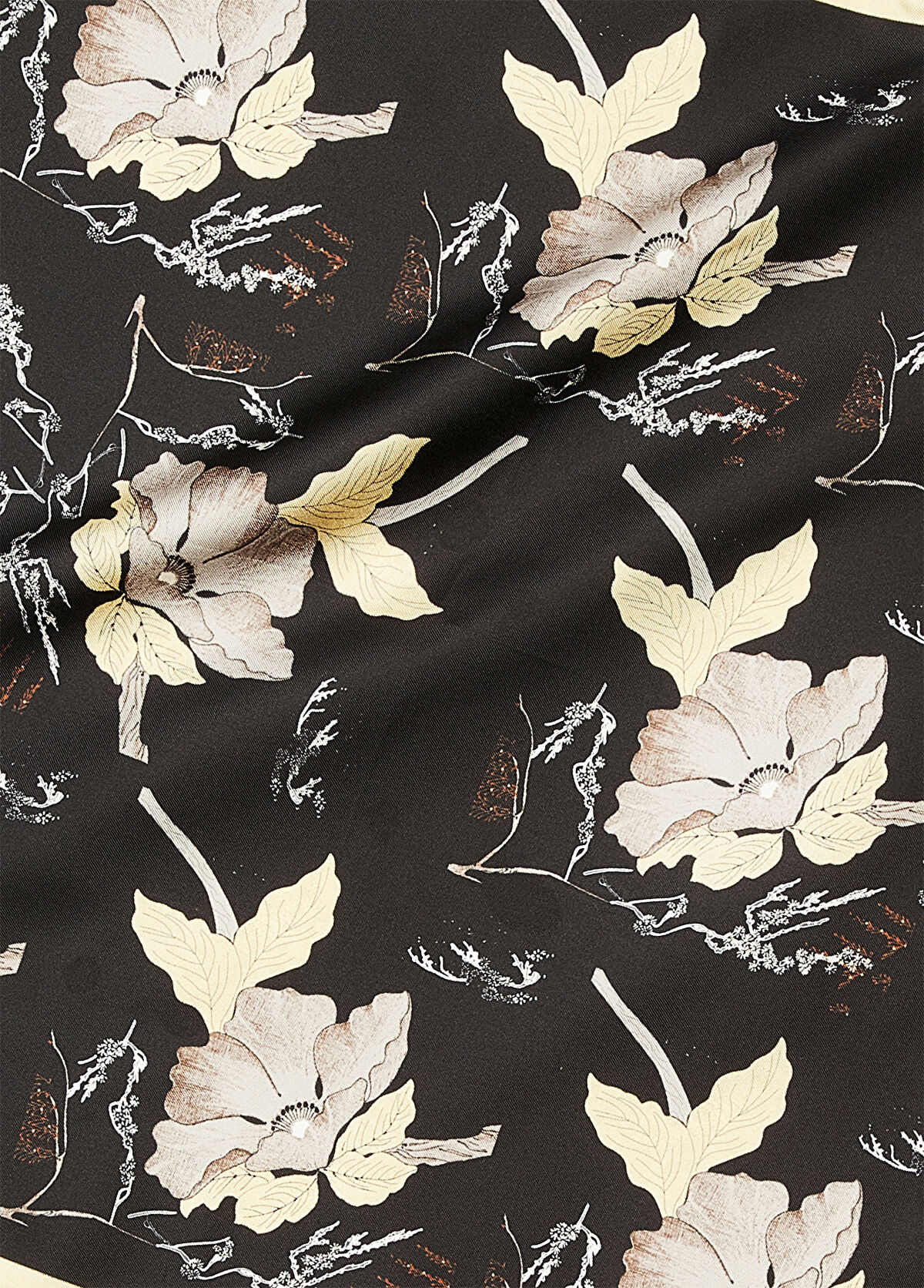 Beymen Club Siyah Desenli 50x50 İpek Eşarp - 3