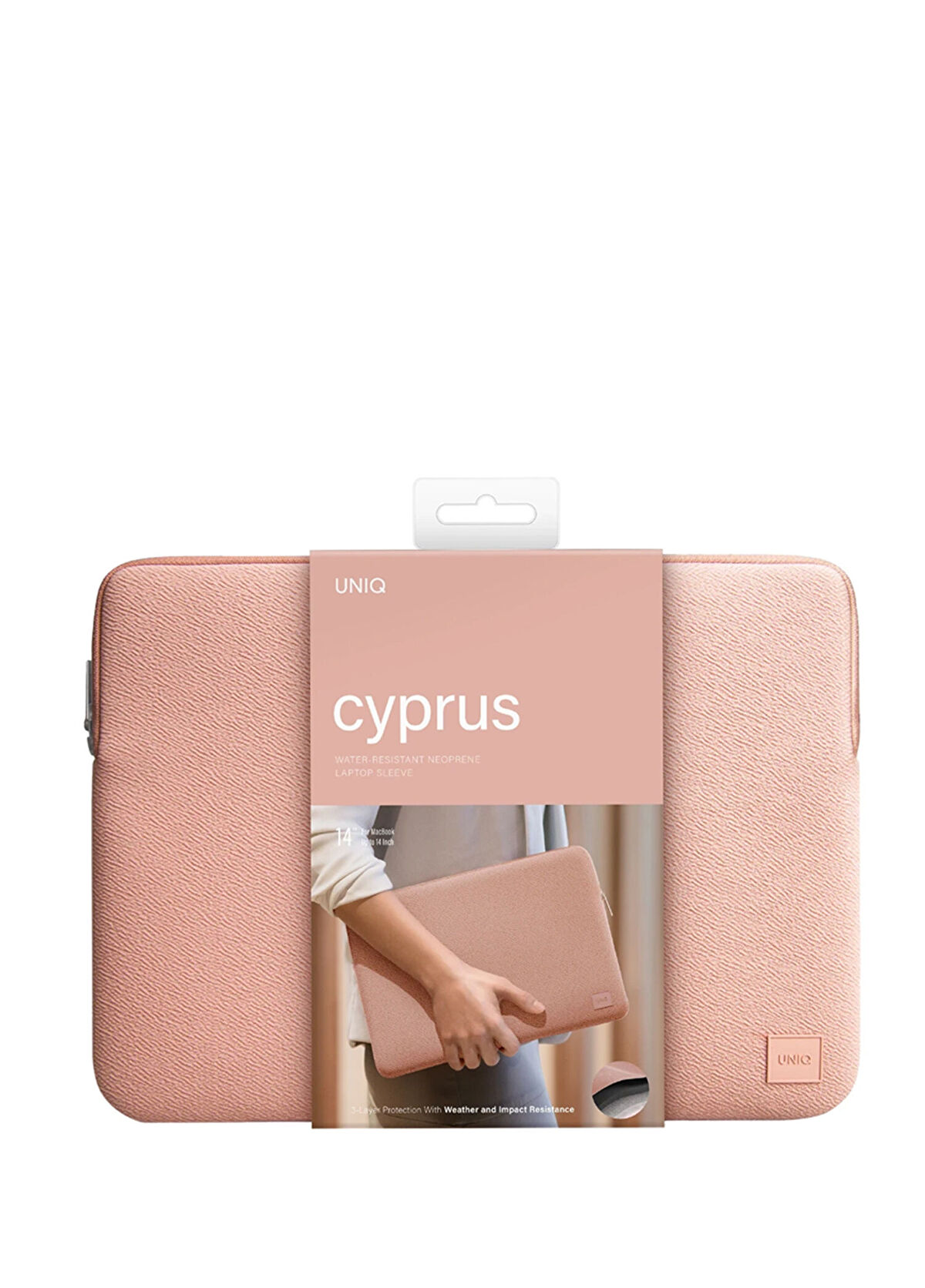 Cyprus Pembe Neopren Kumaş 14" Unisex Laptop Çantası - Görsel 4