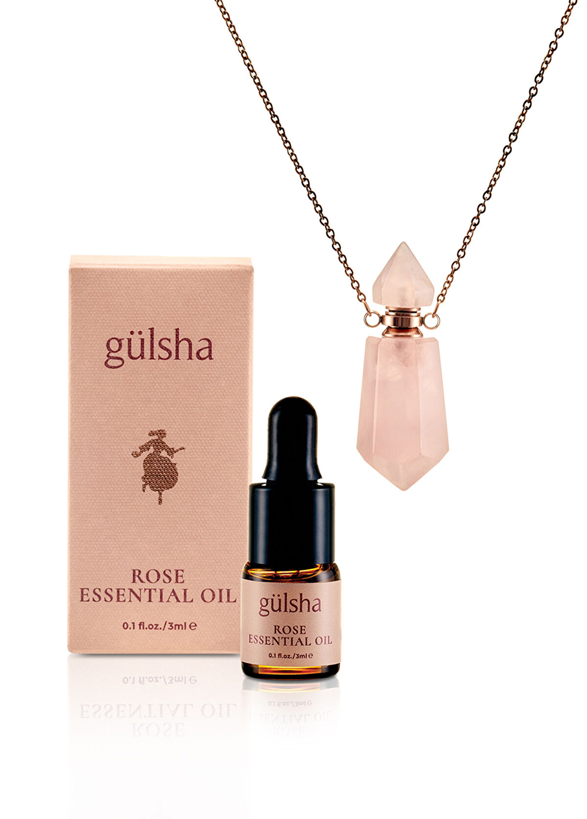 gülsha Gül Esansiyel Yağı 3 ml ve Kolye Seti - 1