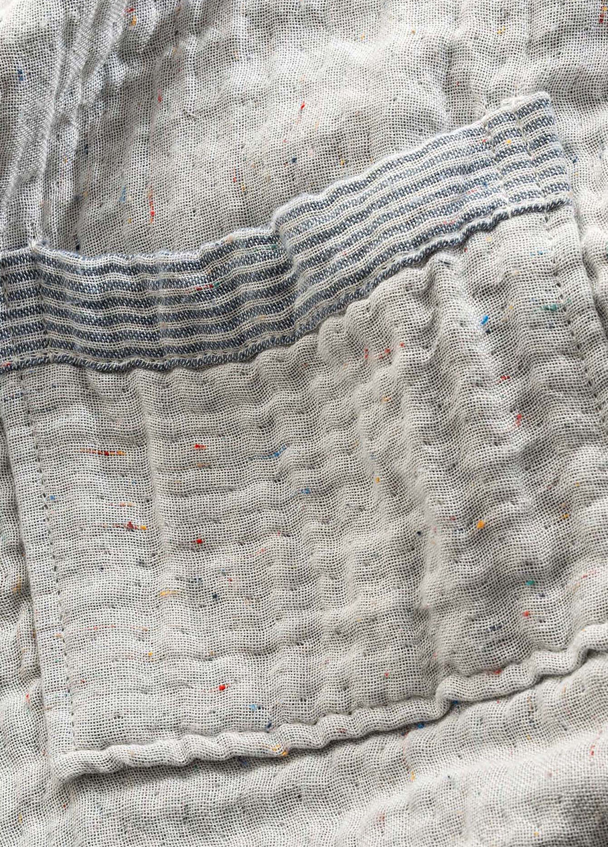 Ecocotton Melinda Navy Blue Organic Cotton Muslin Woven Unisex Children's Bathrobe - 3