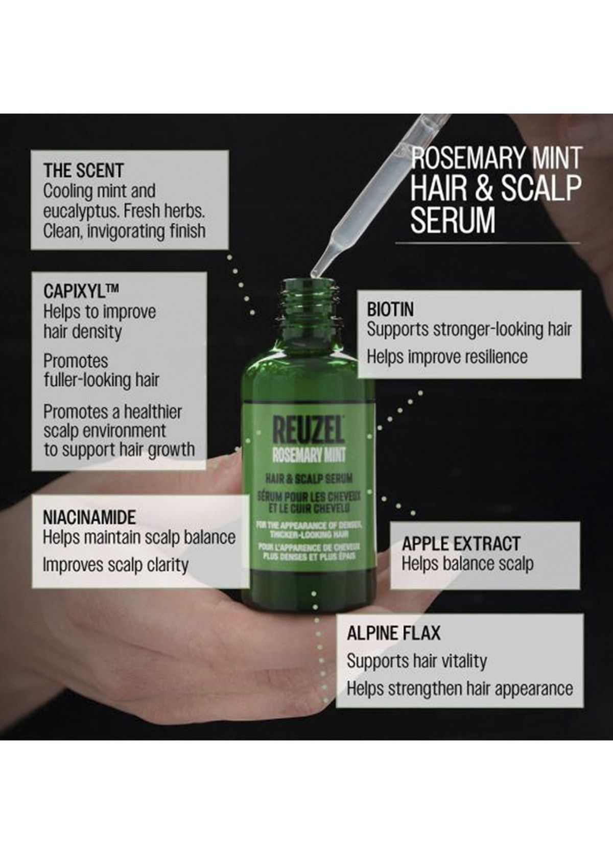 Reuzel Rosemary Mint Biberiye ve Nane Özlü Saç ve Saç Derisi Serumu 50 ml - 3