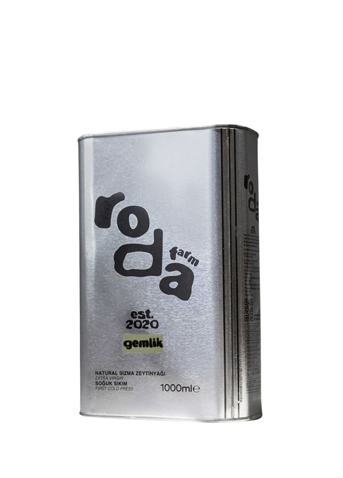 Roda Farm Gemlik Teneke Natürel Sızma Zeytinyağı 1000 ml - 1