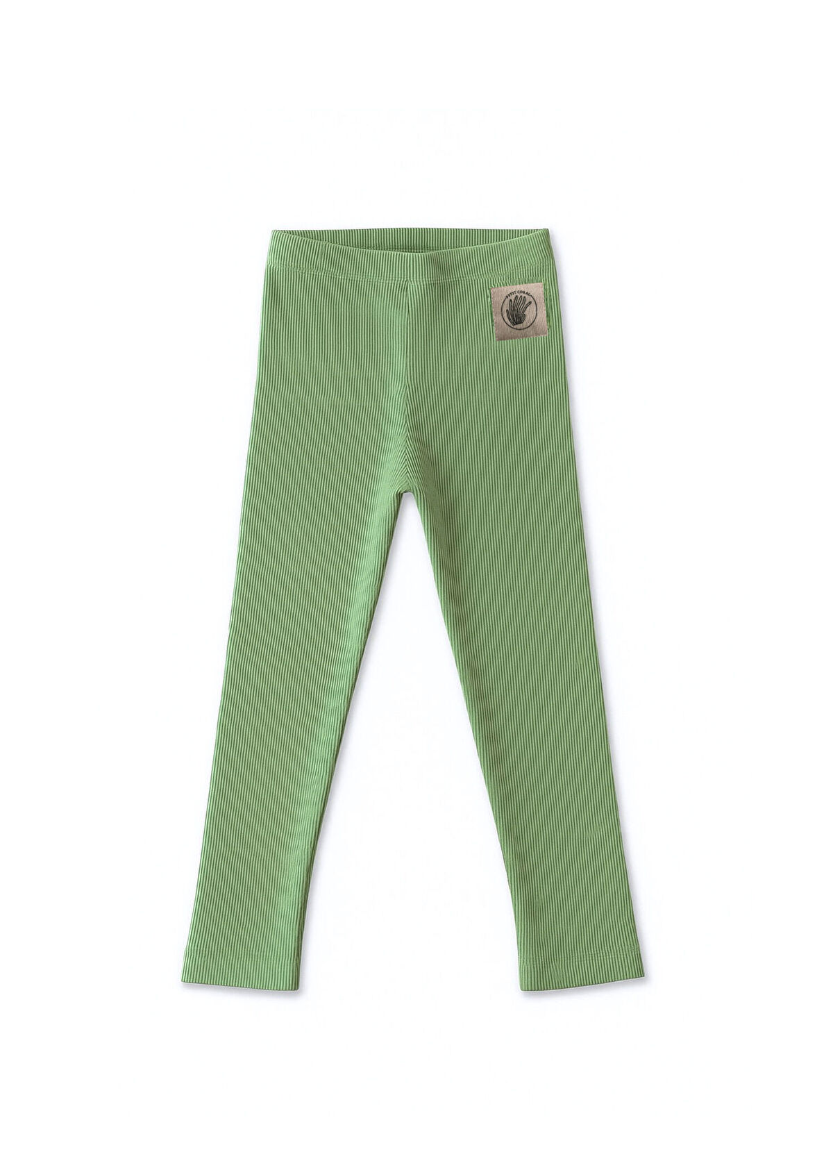 Petit Coral Green Cotton Girl's Camisole Leggings - 1