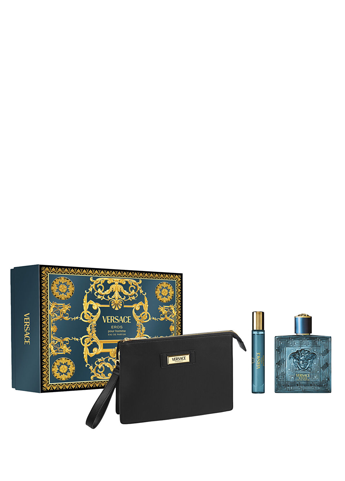 Versace Eros EDP 100 ml Parfüm + Seyahat Boy 10 ml + Çantalı Erkek Parfüm Seti - 1