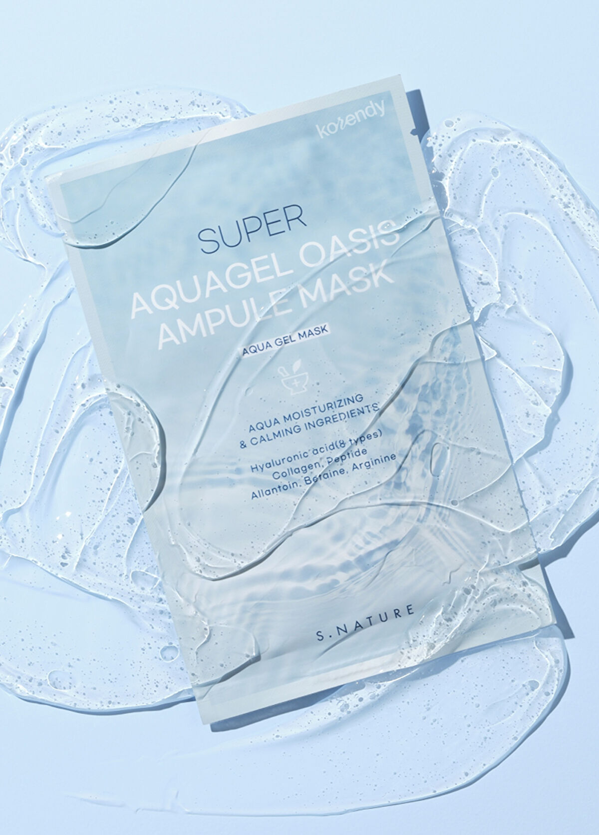 S.Nature Super Aqua Oasis Ampoule Mask (30ml x 5) - Anti-Dullness and Elasticity Loss 8-Pack Aquagel Mask with Hyaluronic Acid and Peptides - 3