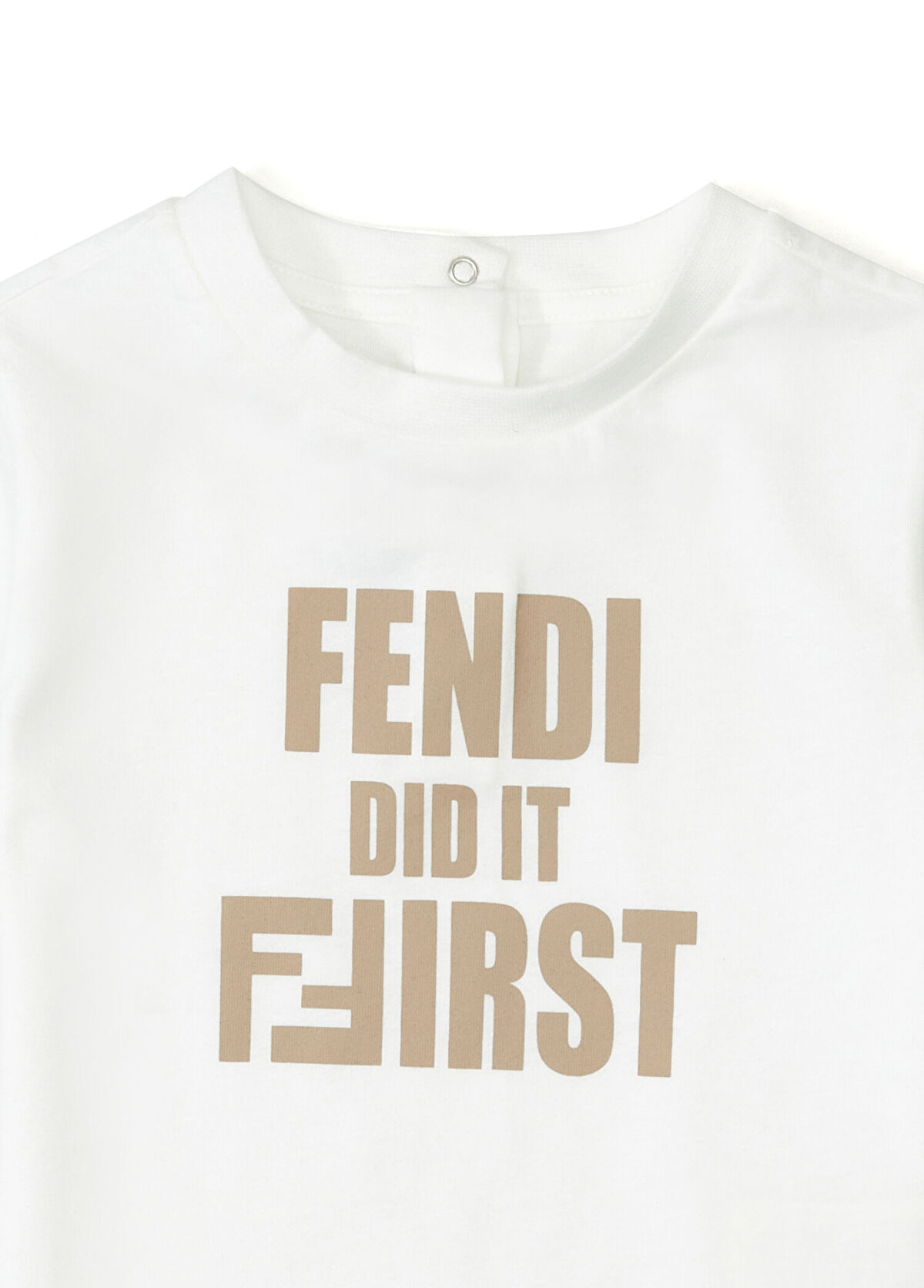 Fendi Coffee White Logo Unisex Baby T-Shirt - 3