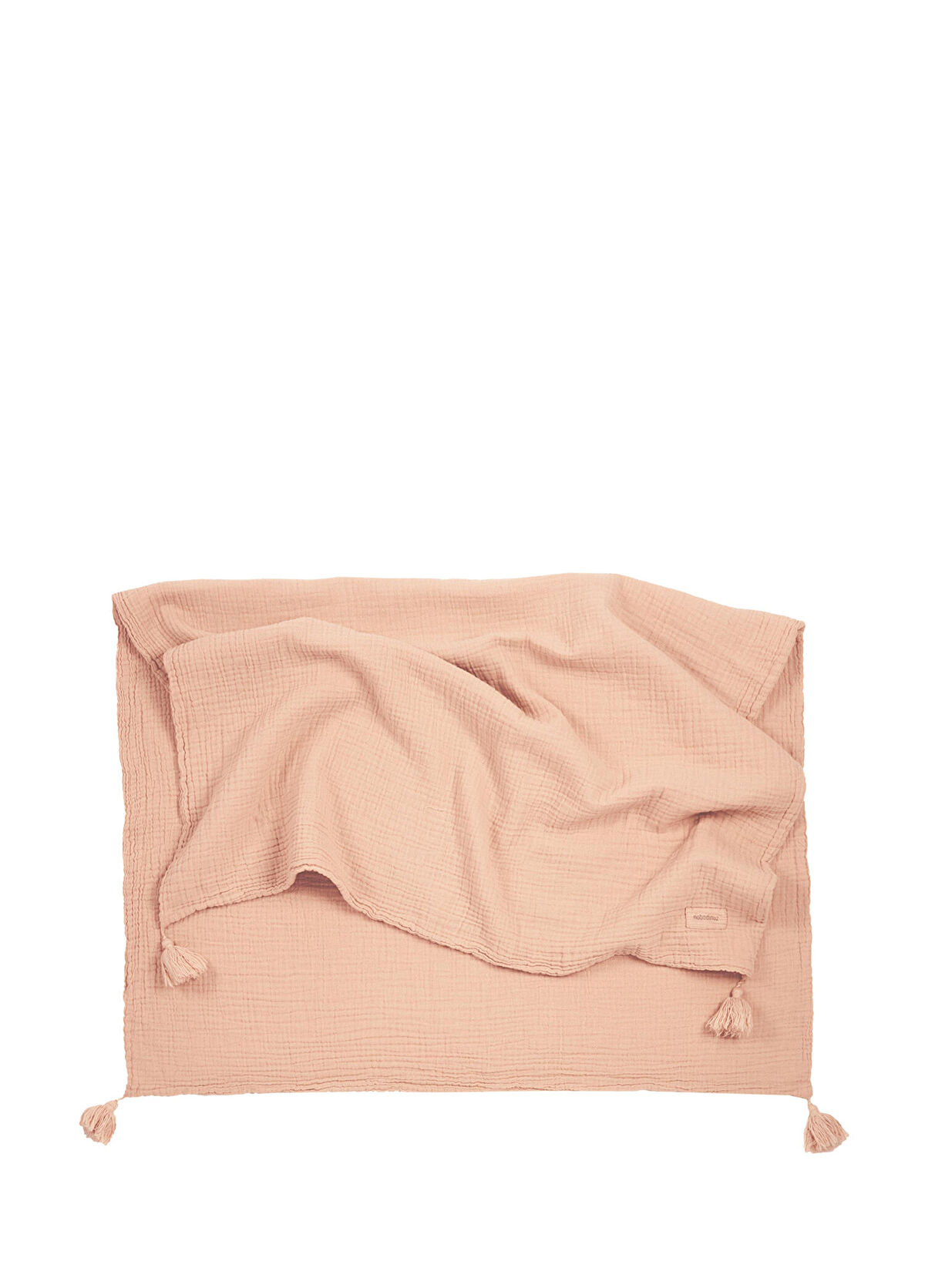 Nobodinoz Wabi Sabi Powder Pink Cotton Double Layer Muslin Baby Blanket - 3