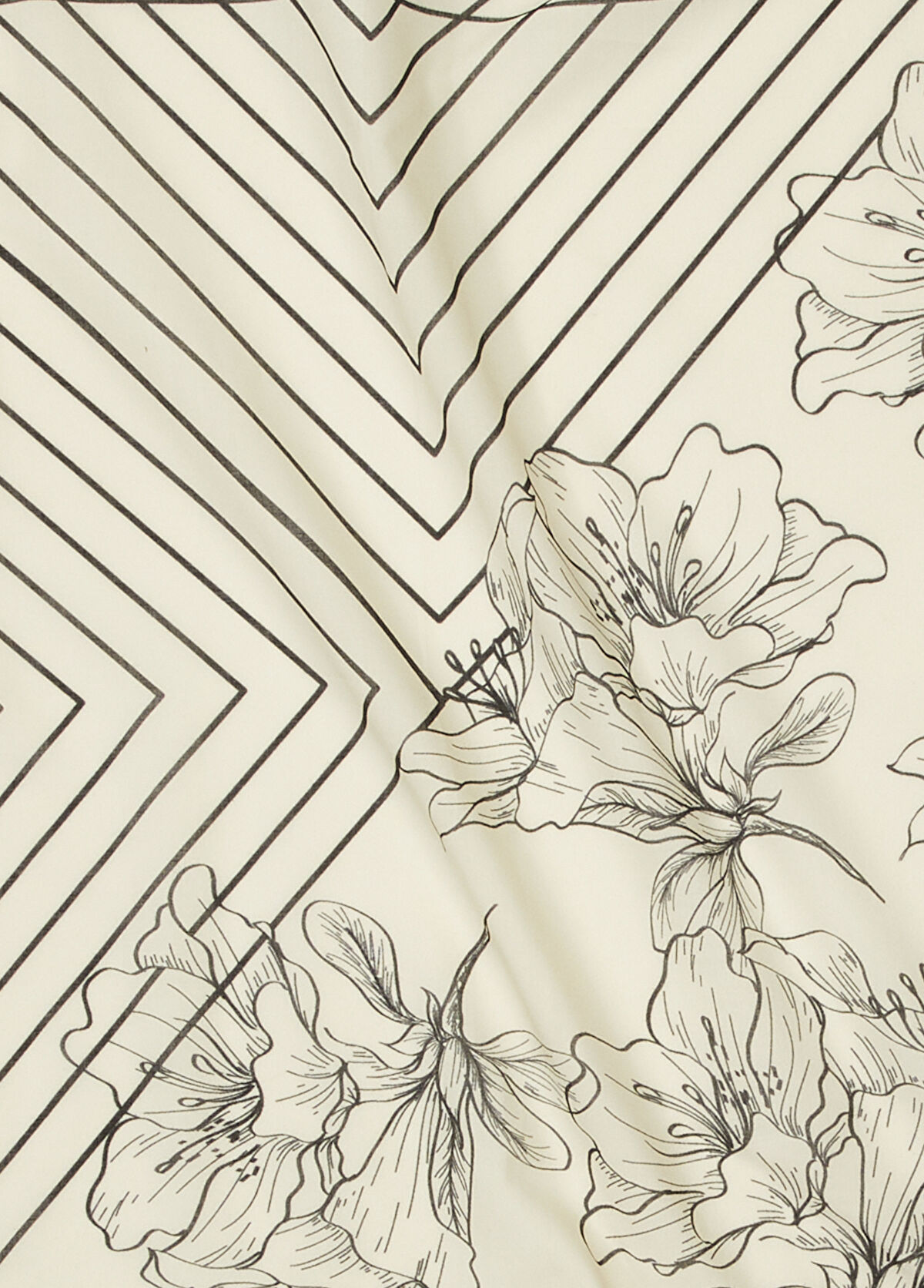 Beymen Club Black White Floral Patterned Scarf - 3