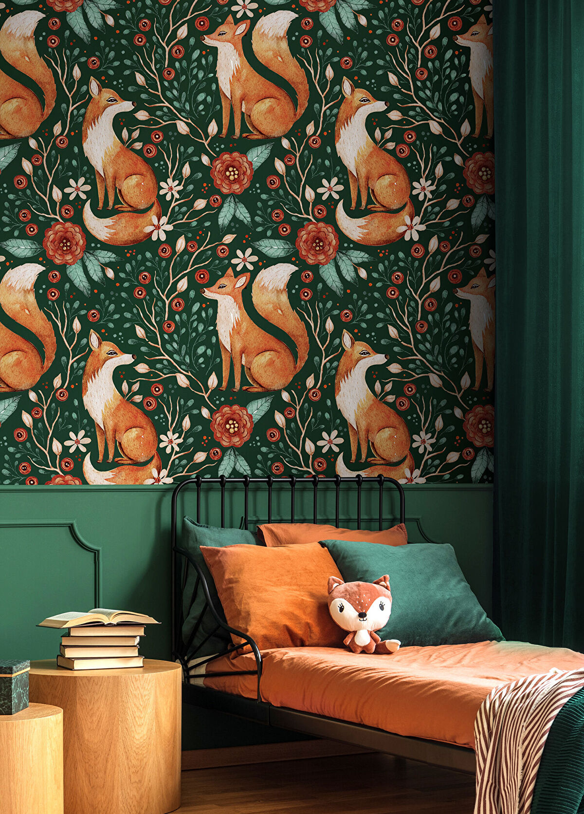 Woody&Happy Bahçedeki Tilki Temalı Çocuk Odası Duvar Kağıdı - 3