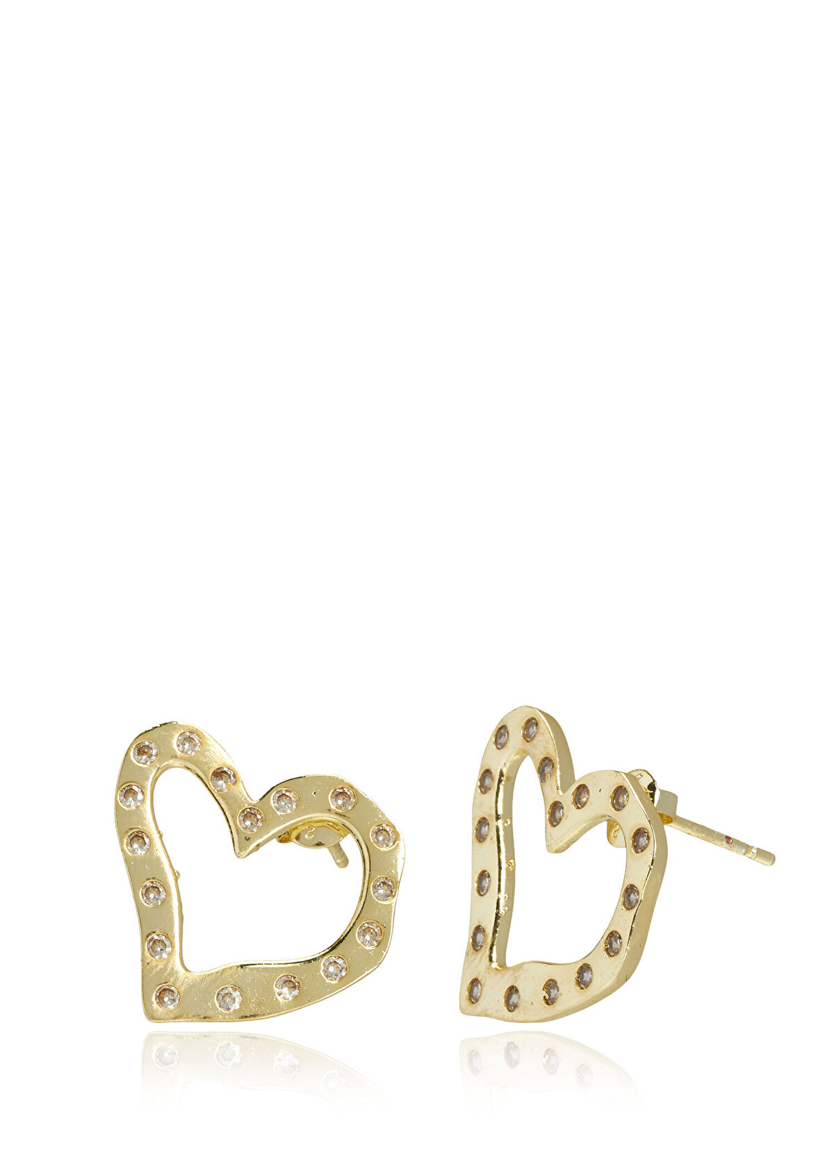 Beymen Club Gold Taşlı Amorf Kalp Kadın Küpe - 3